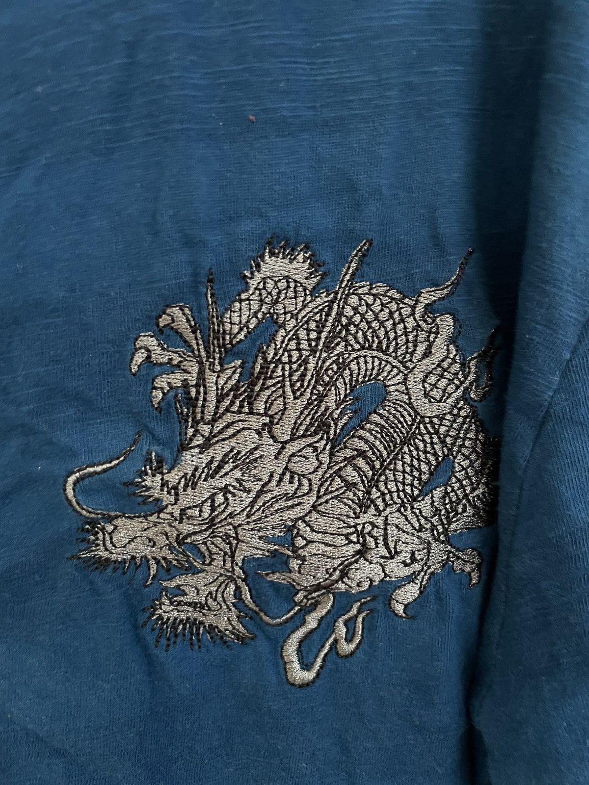 Japanese Brand Japanese traditional dragon embroidery t shirt Size US XL / EU 56 / 4 - 4 Thumbnail