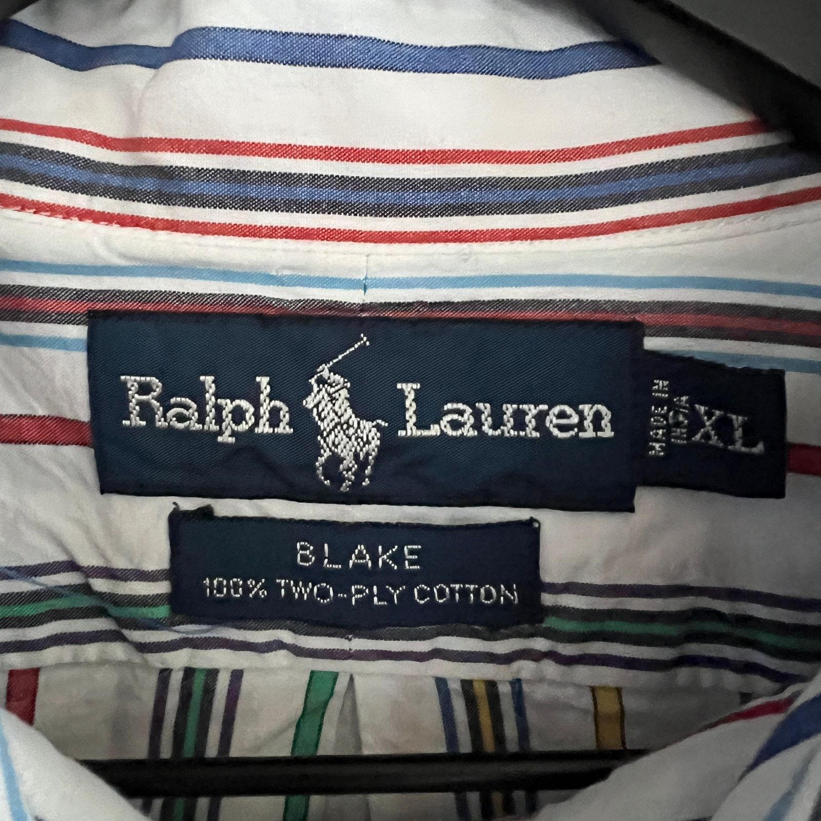 Polo Ralph Lauren VTG Polo Ralph Lauren Men's Striped Shirt XL 28x34 Size US XL / EU 56 / 4 - 3 Thumbnail