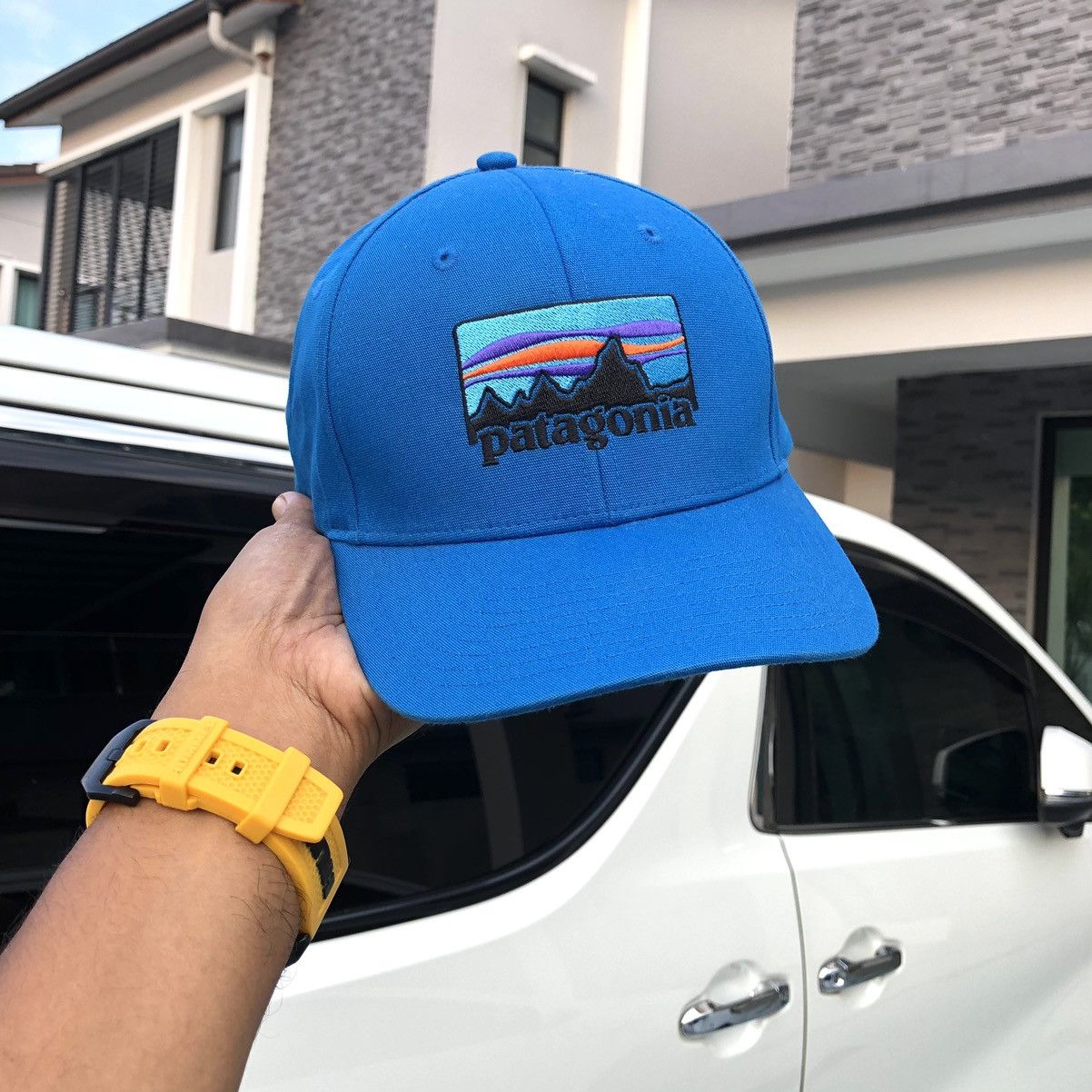 Patagonia Patagonia Embroidery Logo Blue SnapBack Trucker Hat Size ONE SIZE - 1 Thumbnail