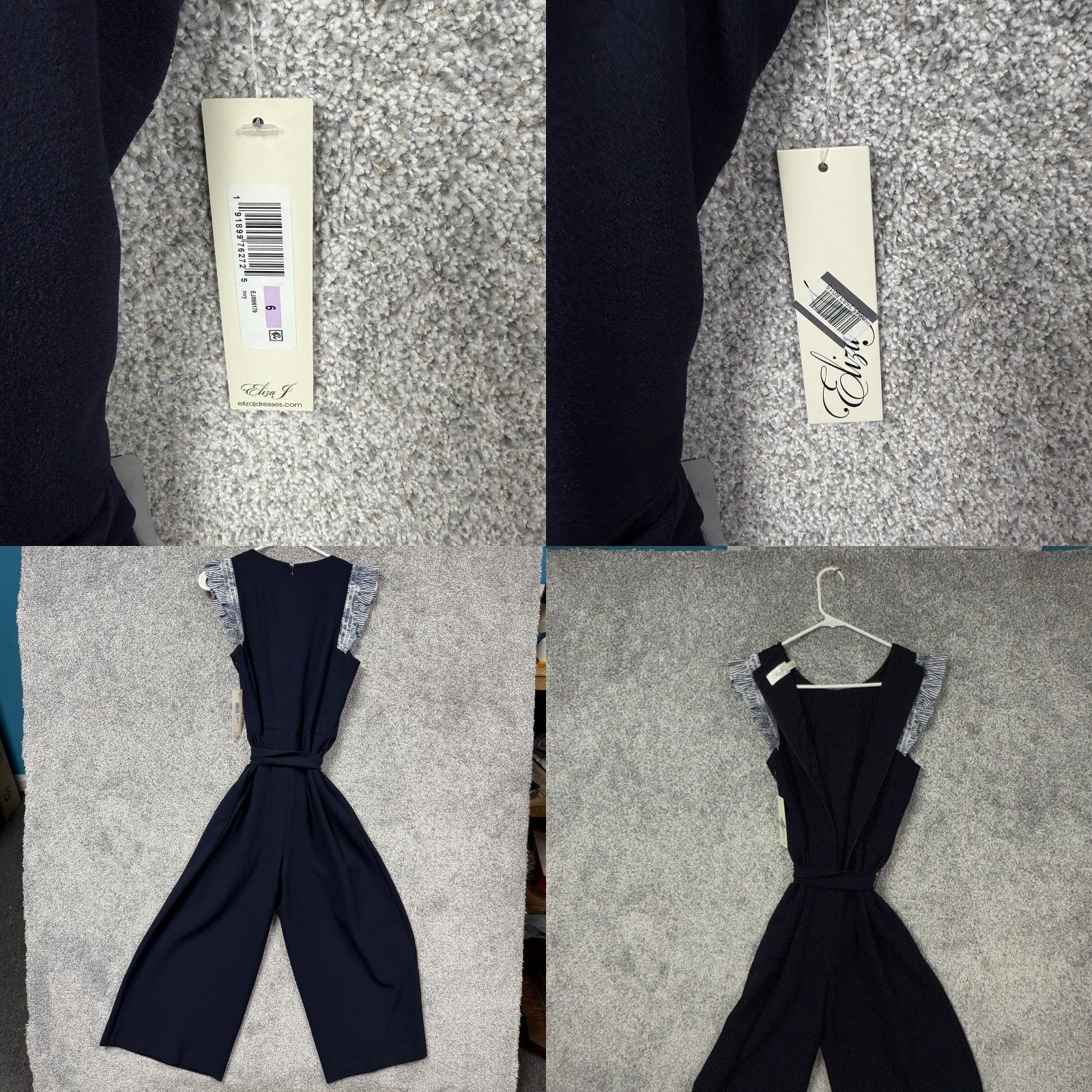 Vintage Eliza J Cropped Culotte Jumpsuit Size 6 Office Chic Ruffle Wide Leg Feminine Vest? Size 28" / US 6 / IT 42 - 9 Thumbnail