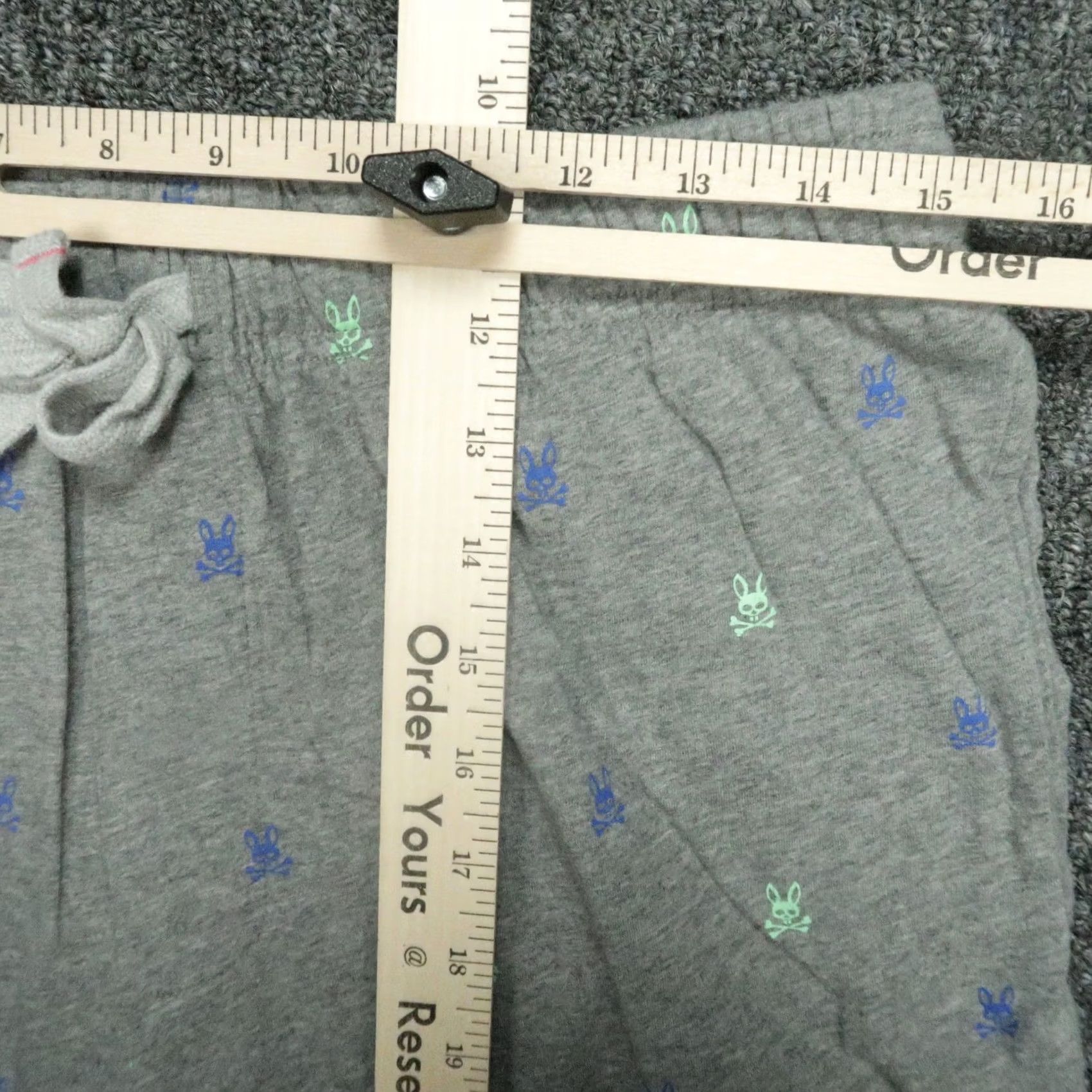 Psycho Bunny Psycho Bunny Pants Mens Medium Gray Print All Over Sleepwear Pockets Lightweight Size US 31 - 6 Thumbnail