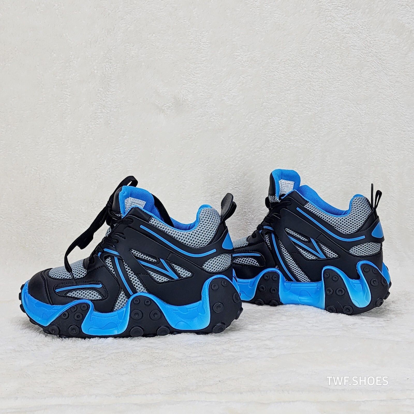 Other Anthony Wang Alien Black & Blue Hidden Wedge Platform Sneake Size US 8 / IT 38 - 2 Thumbnail
