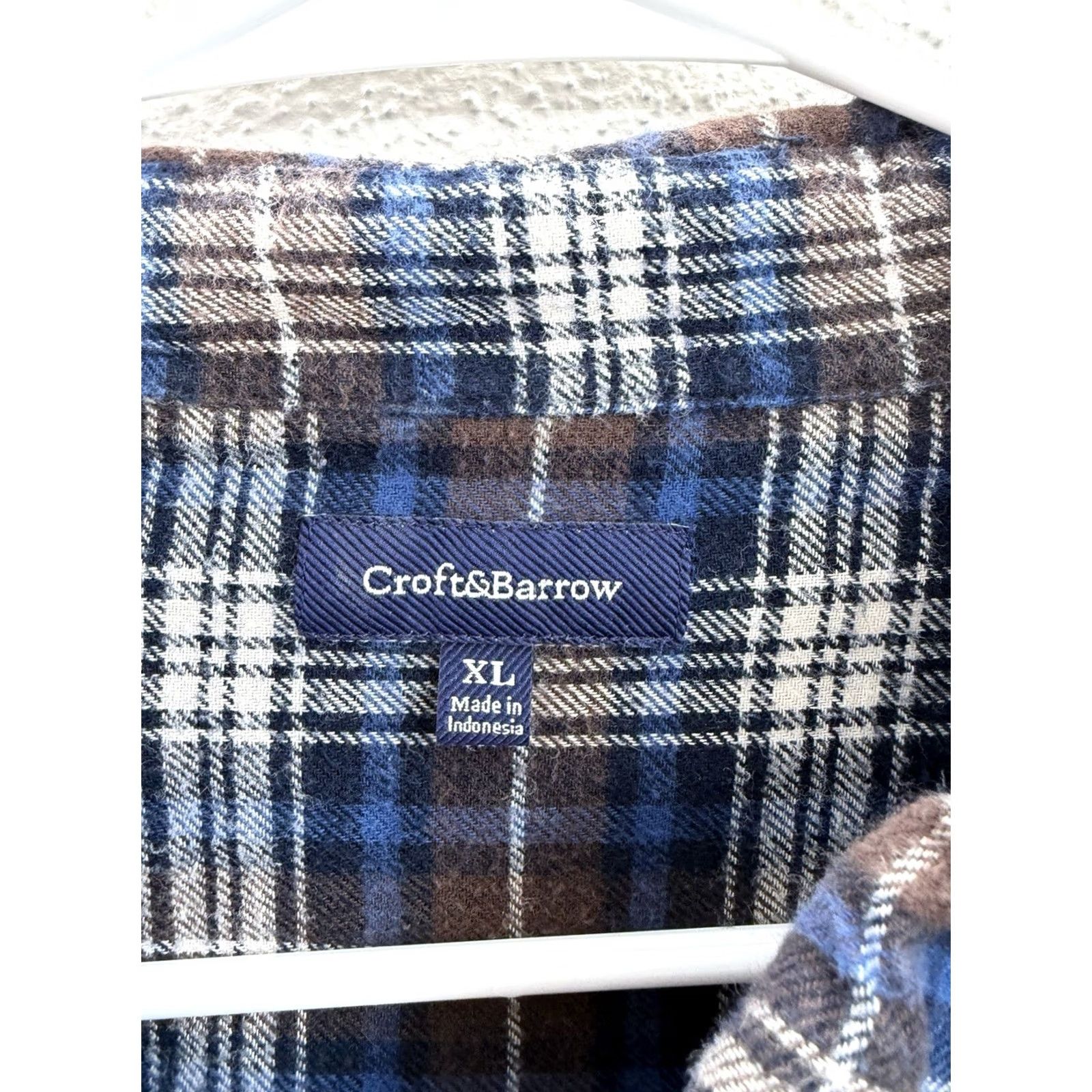 Croft & Barrow Croft & Barrow Mens Flannel Shirt XL Blue Plaid Long Sleeve Button-Up Shirt Size US XL / EU 56 / 4 - 4 Thumbnail