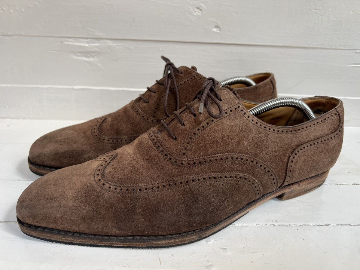 Crockett & Jones Crockett & Jones DRUMMOND Brown Suede Leather Dress Shoes Size US 10.5 / EU 43-44 - 3 Thumbnail