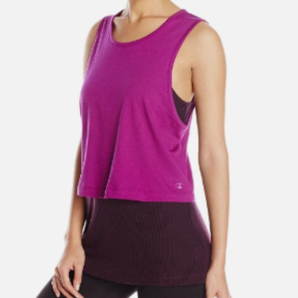 Champion Champion Cropped Magenta Over a Ribbed Deep Purple Tank Size M / US 6-8 / IT 42-44 - 2 Thumbnail