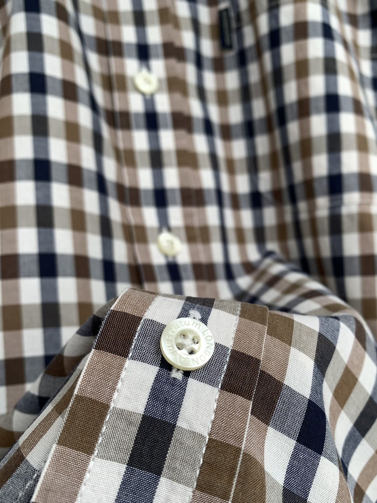 Aquascutum Aquascutum Short Sleeve Button Shirt Mens Size M-L Size US M / EU 48-50 / 2 - 6 Thumbnail