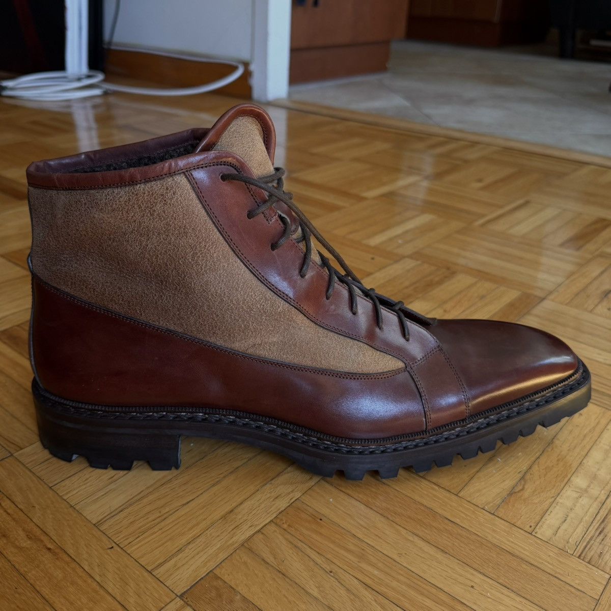 Santoni Santoni Winter Boots / shoes Size 12 Brown Leather Men's Size US 12 / EU 45 - 1 Thumbnail