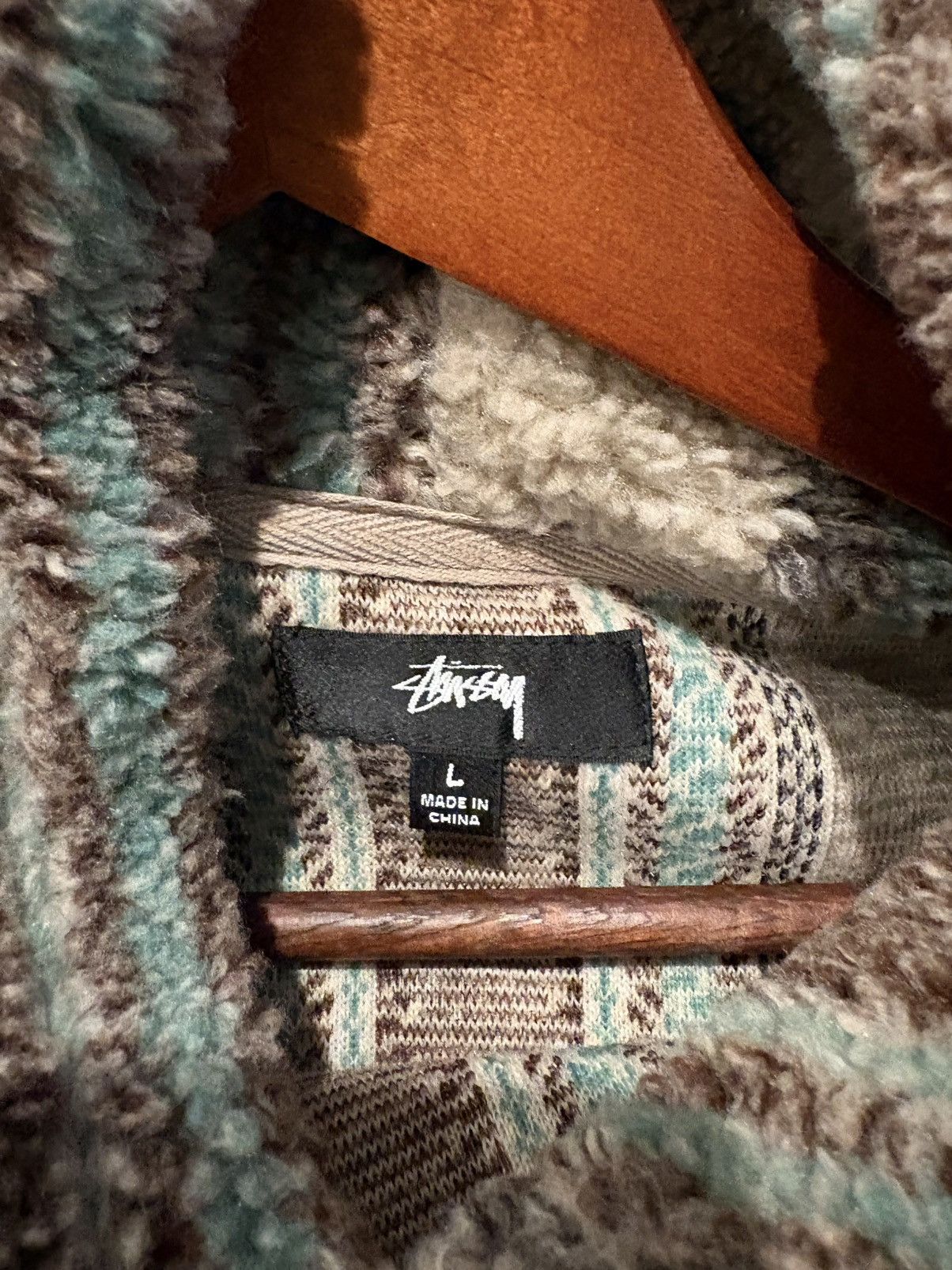 Stussy Stussy Stripe Sherpa Hoodie size L Size US L / EU 52-54 / 3 - 3 Thumbnail