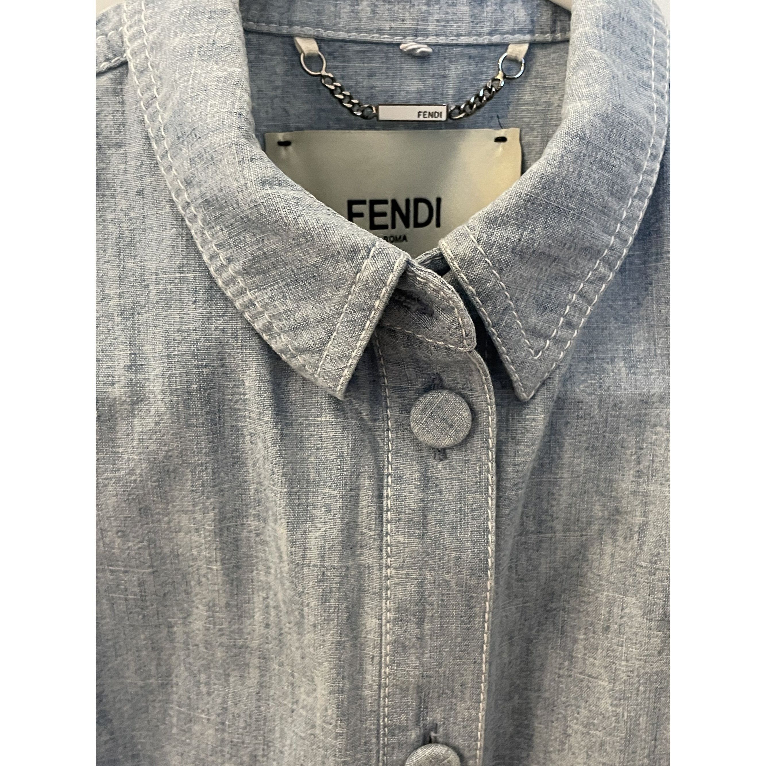 Fendi Fendi Womens Chambray Summer Shorts Made In Italy With Elast Size S / US 4 / IT 40 - 4 Thumbnail