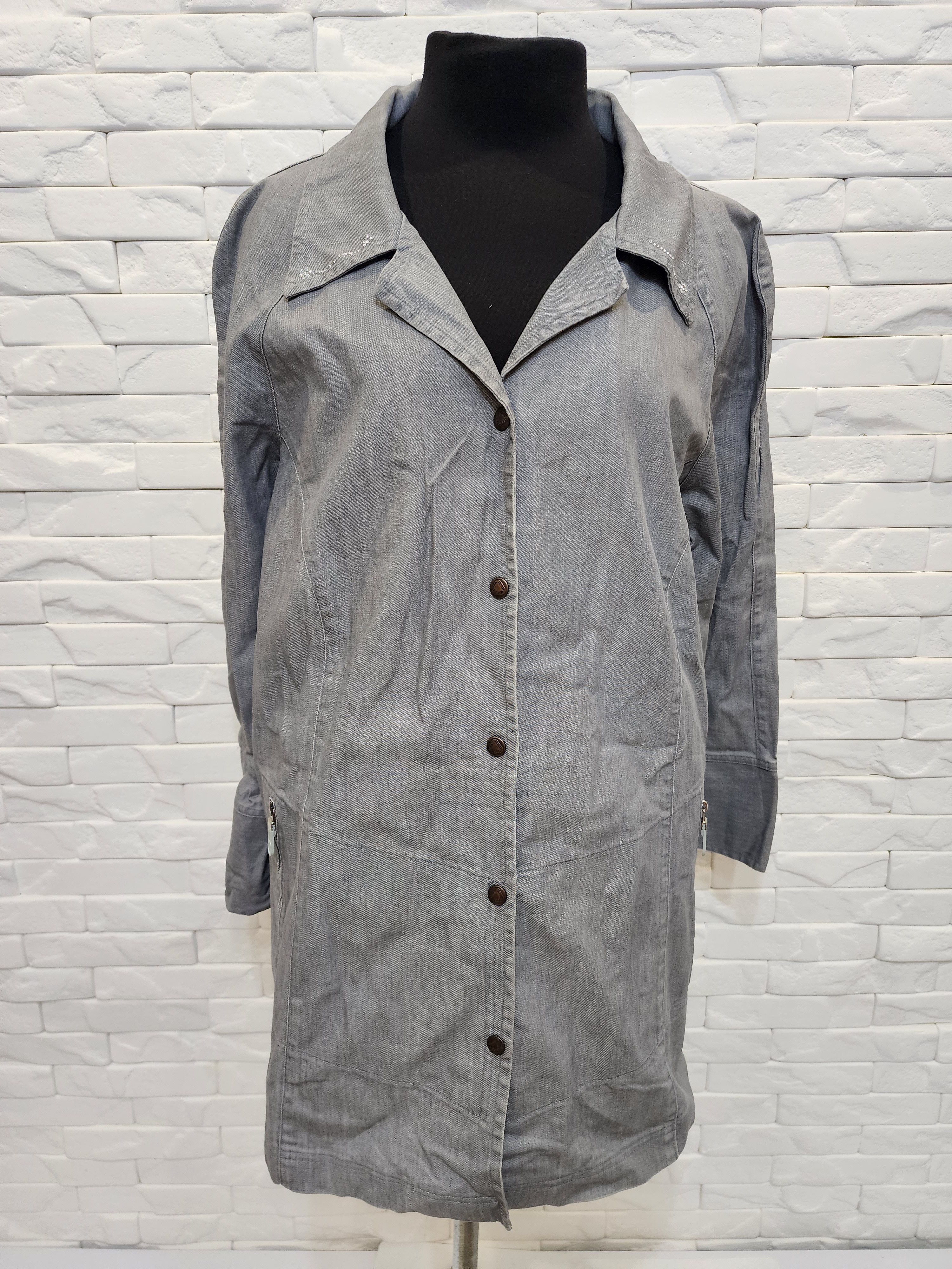 Other Women's gray denim jacket with snaps. Size XXL / US 16-18 / IT 52-54 - 1 Thumbnail