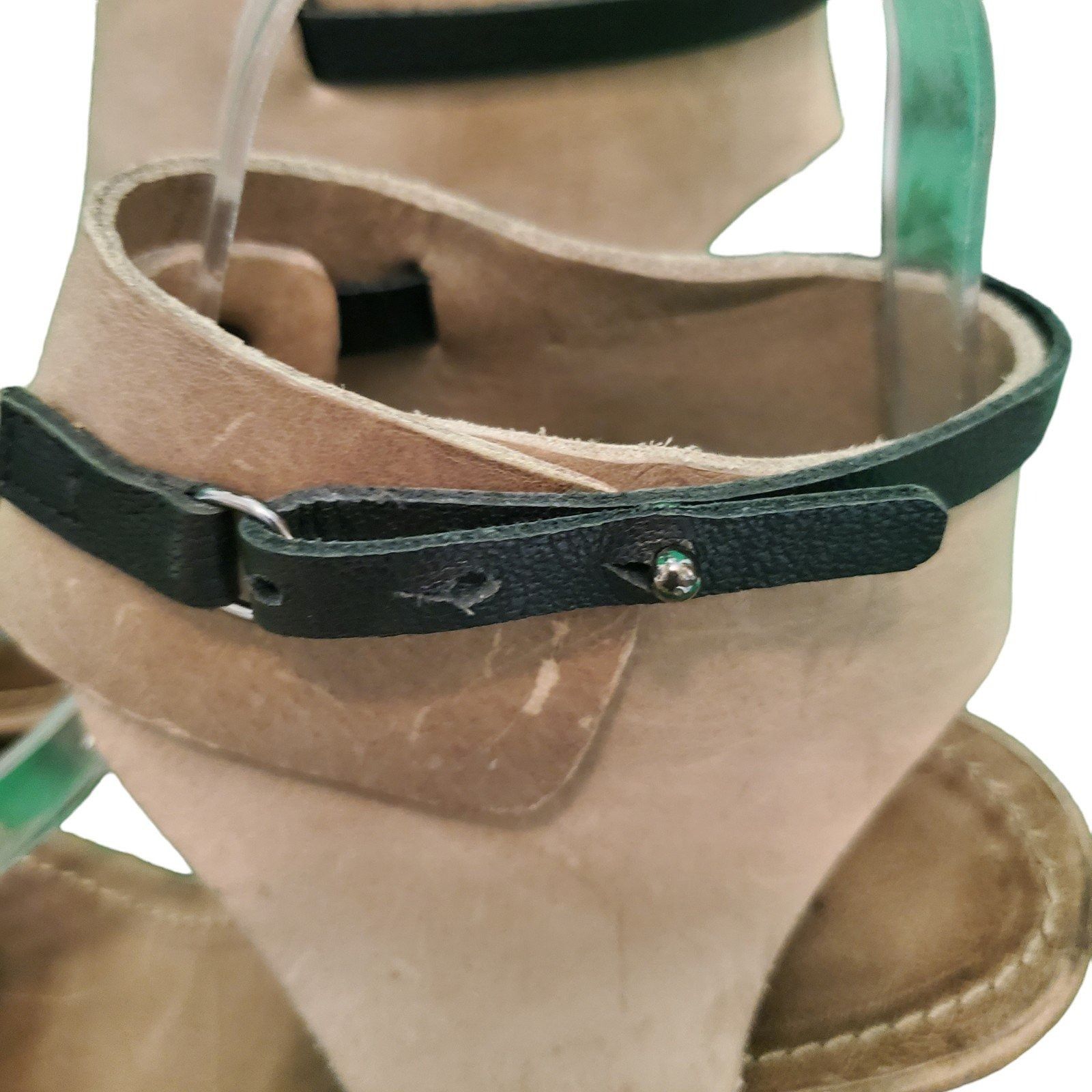 HUMANOID Humanoid Leather Wrap Heels Sandals taupe/Black Sz 38/8 Size US 8 / IT 38 - 2 Thumbnail