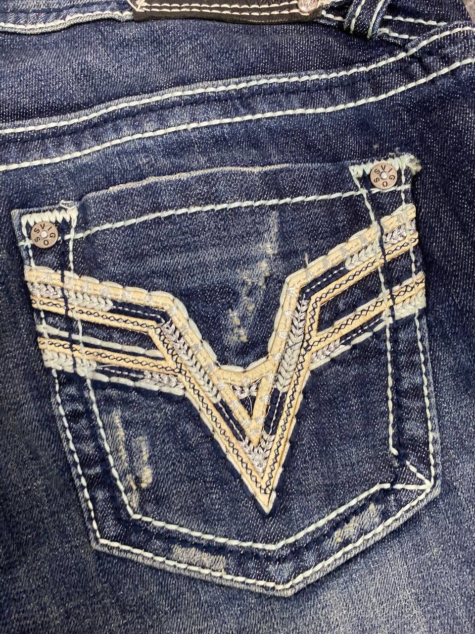 Japanese Brand vigoss bootcut flare distressed style denim Size 35" - 5 Thumbnail