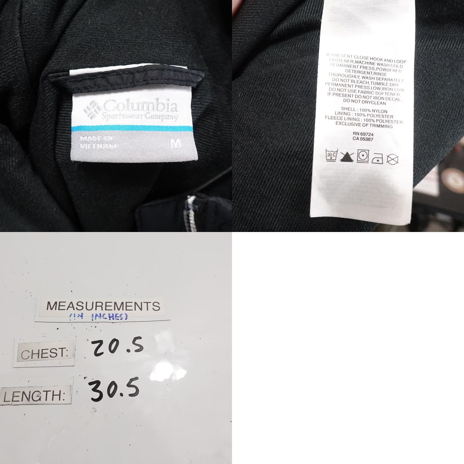 Vintage Columbia Jacket Mens M Black Rain Coat Hooded Full Zip Lined Anorak Parka - Retained all details Size US M / EU 48-50 / 2 - 8 Thumbnail