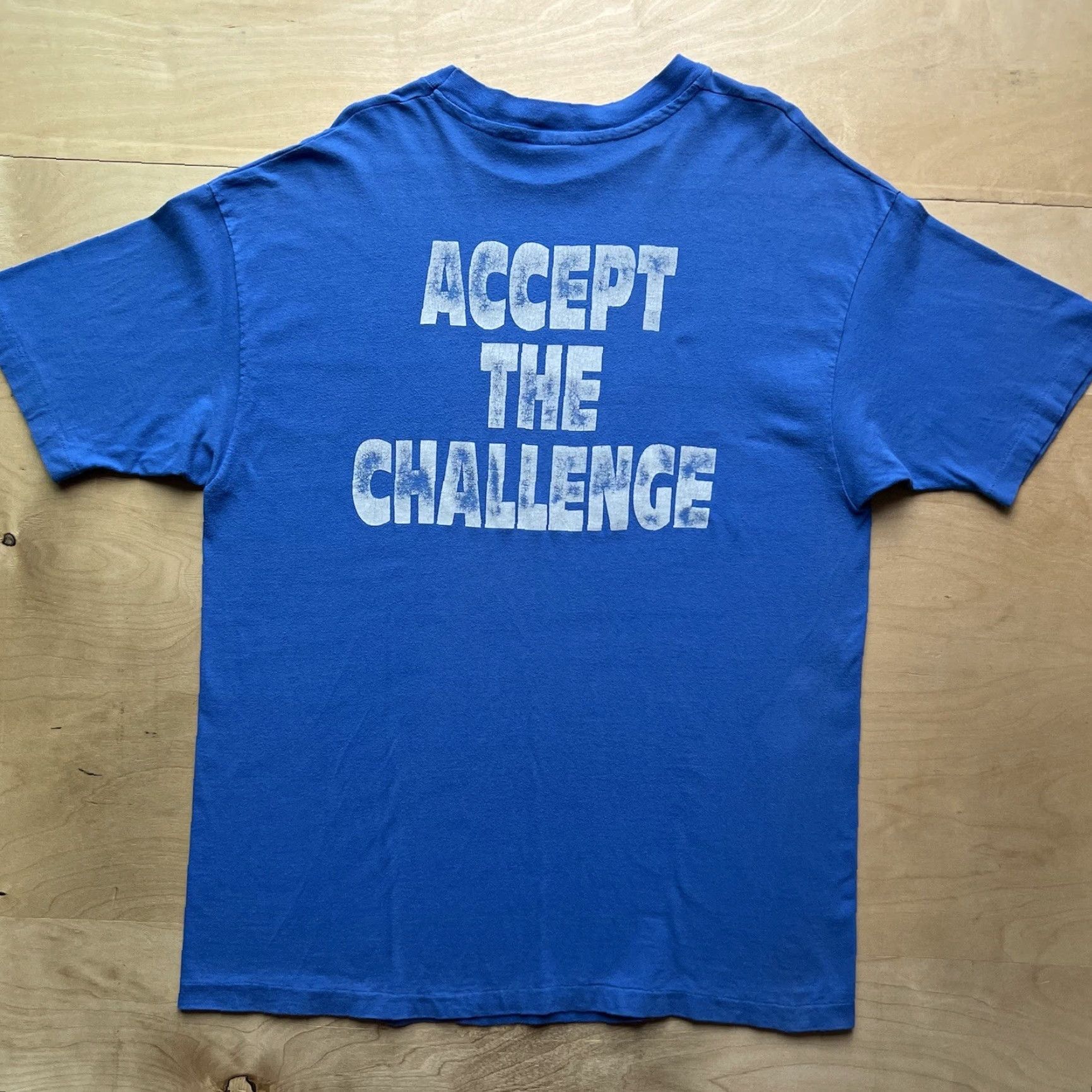 Vintage VINTAGE Executioners Shirt Men XL Blue 80s Accept The Challenge Warrior Art Workout Size US XL / EU 56 / 4 - 5 Thumbnail