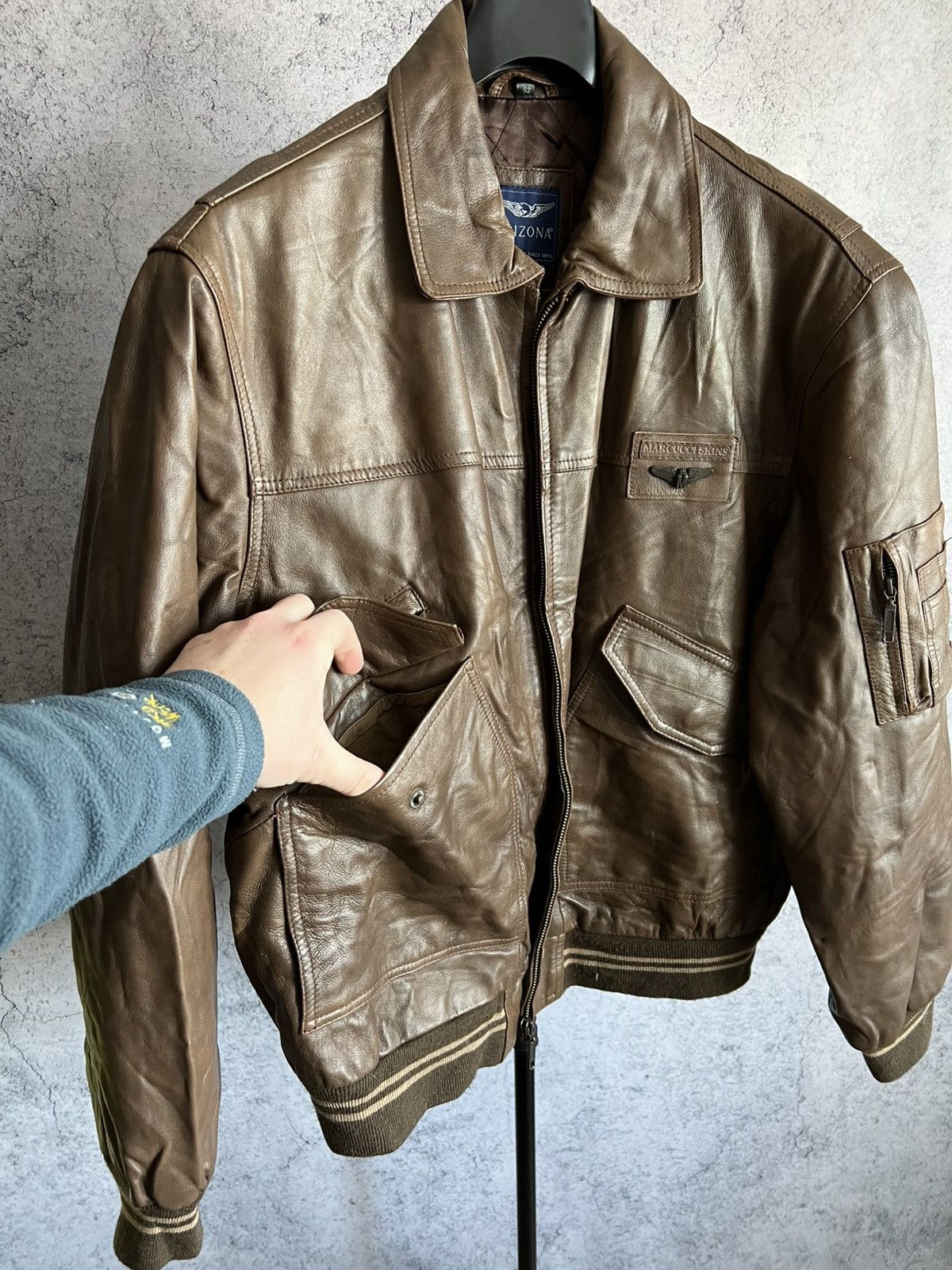 Leather Vintage Arizona Leather Jacket Marcucci Skins USA Air Force Size US L / EU 52-54 / 3 - 7 Thumbnail