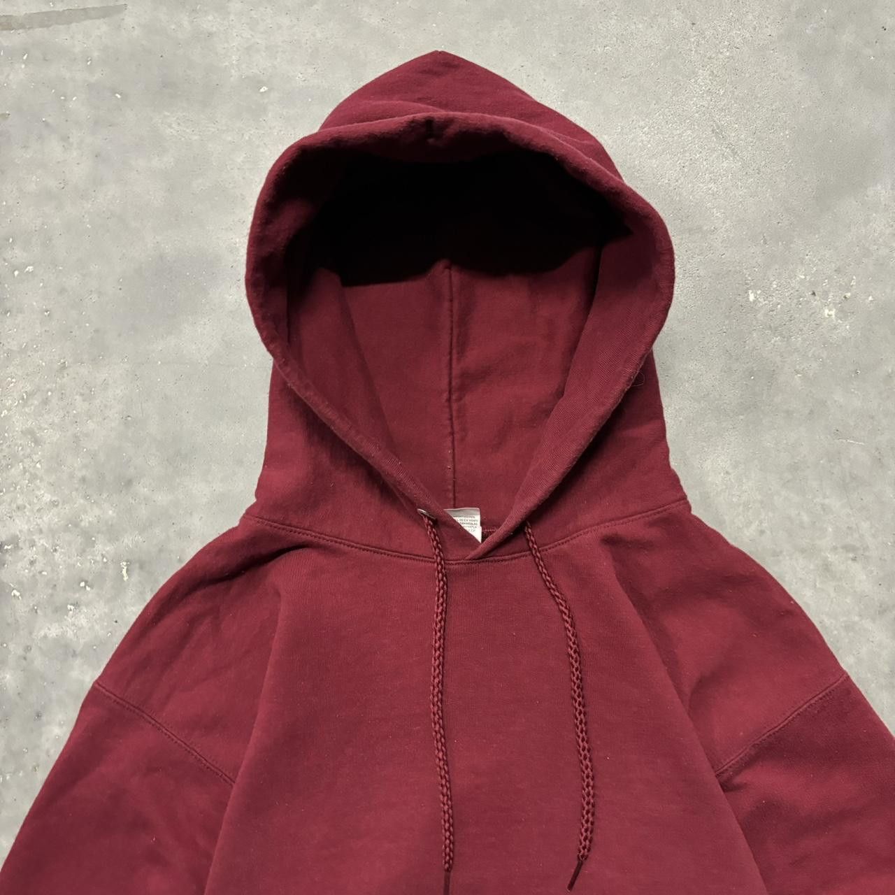 Russell Athletic × Vintage Crazy Vintage Y2K/2000s Red Blank Russell Style Essential Pullover Hoodie! Size US S / EU 44-46 / 1 - 2 Thumbnail