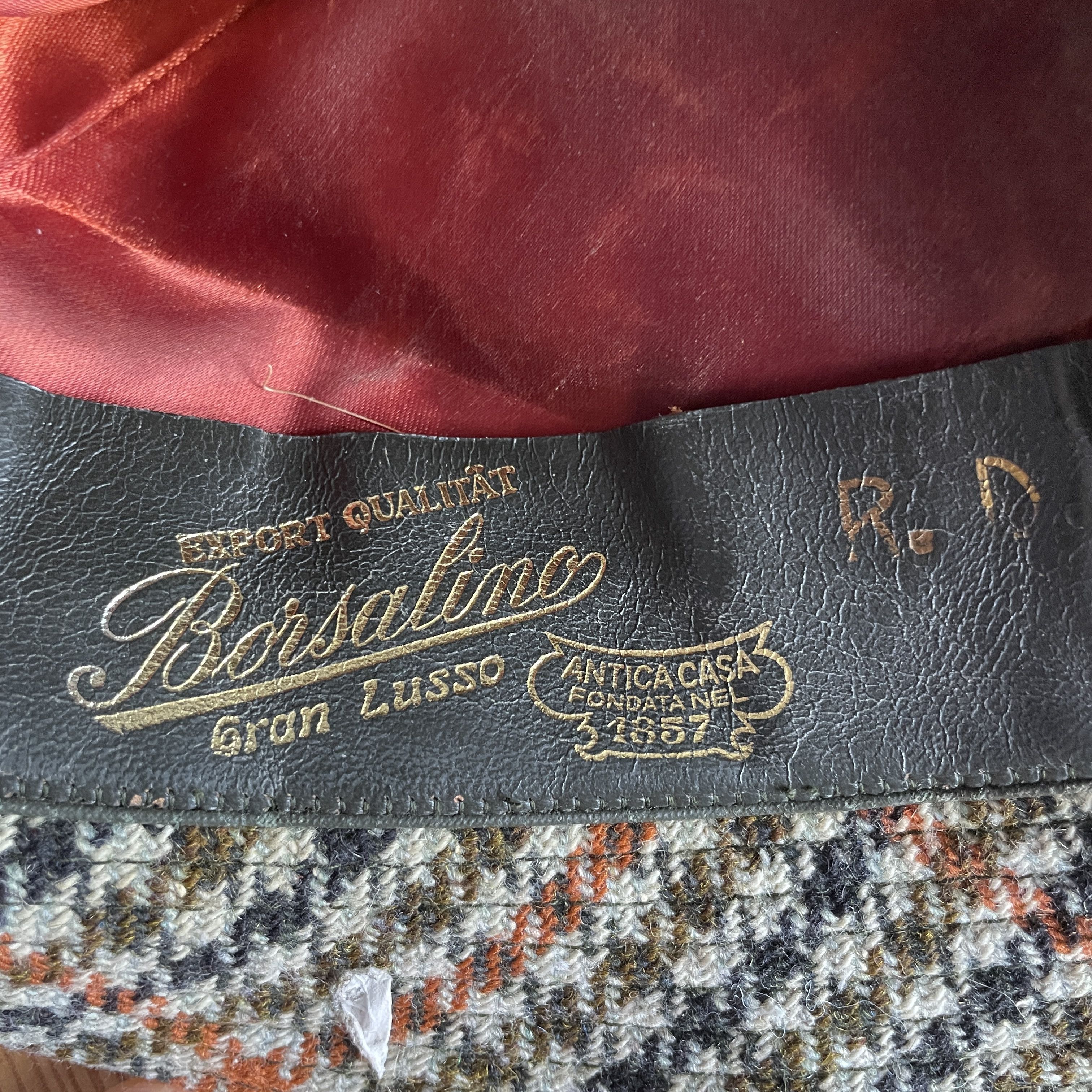 Borsalino Borsalino Vintage Gran Lusso Tweed Houndstooth Fedora Hat Size ONE SIZE - 10 Thumbnail