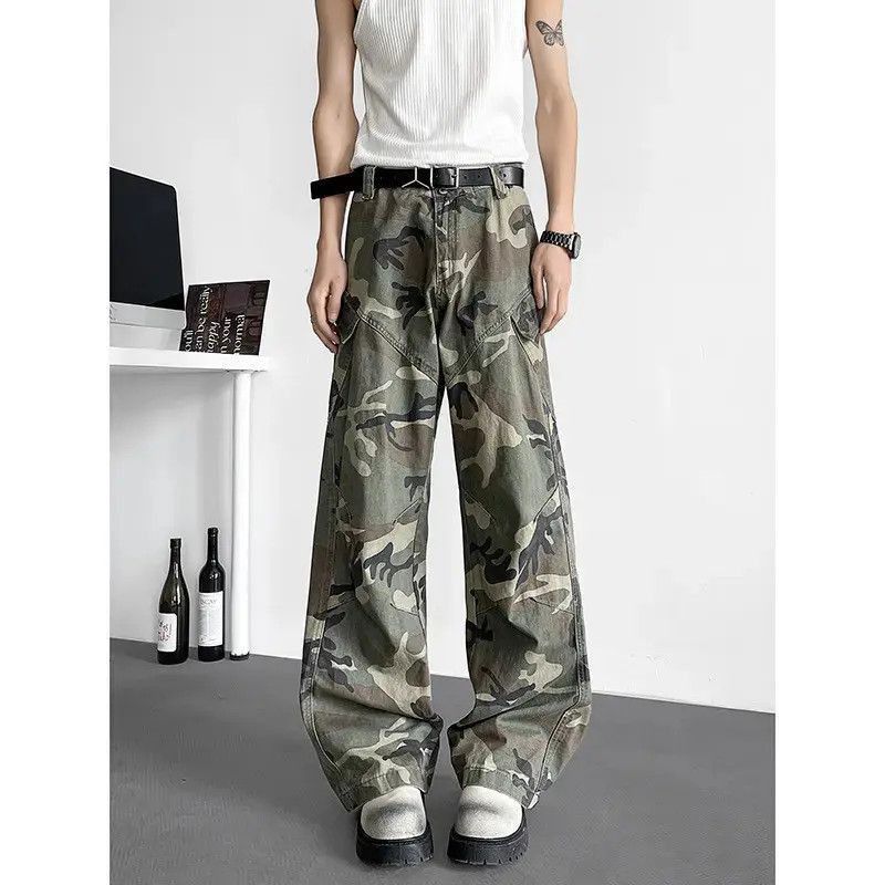 Japanese Brand Loose wide leg patchwork camouflage jeans Size US 30 / EU 46 - 5 Thumbnail
