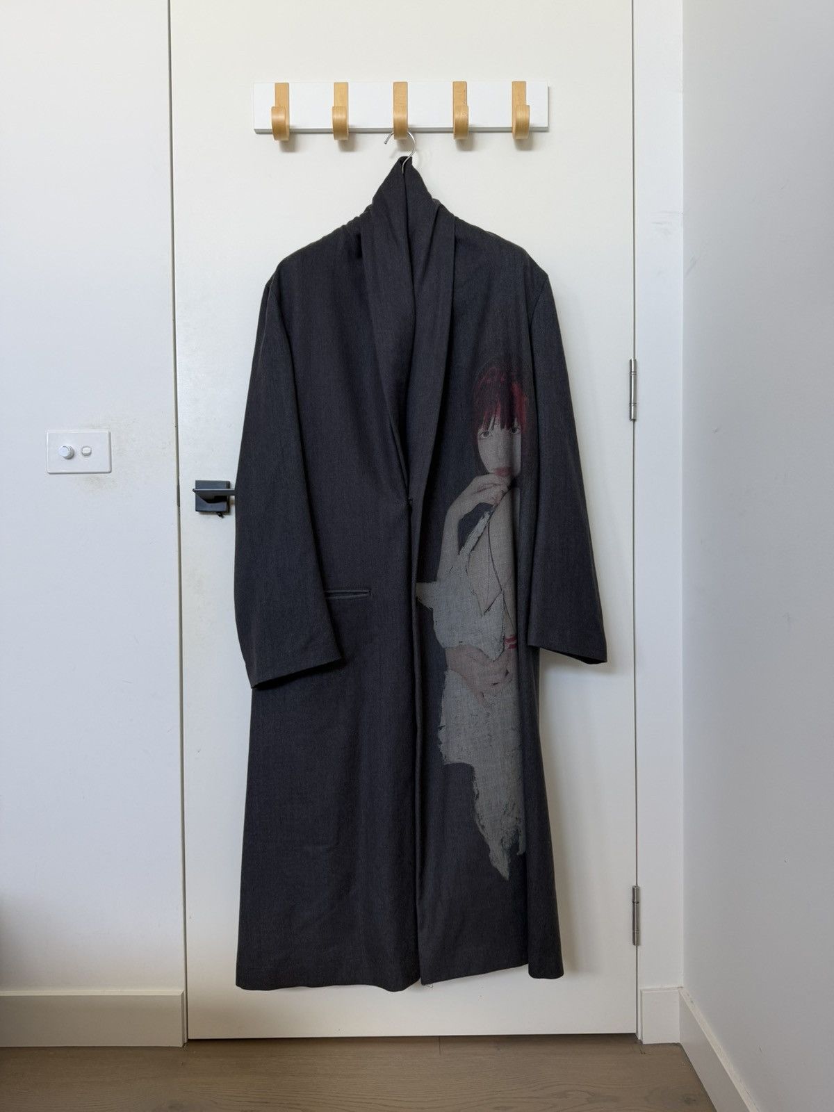 Yohji Yamamoto 24AW Kie5 Print Shawl Collar Coat Size US XL / EU 56 / 4 - 1 Thumbnail
