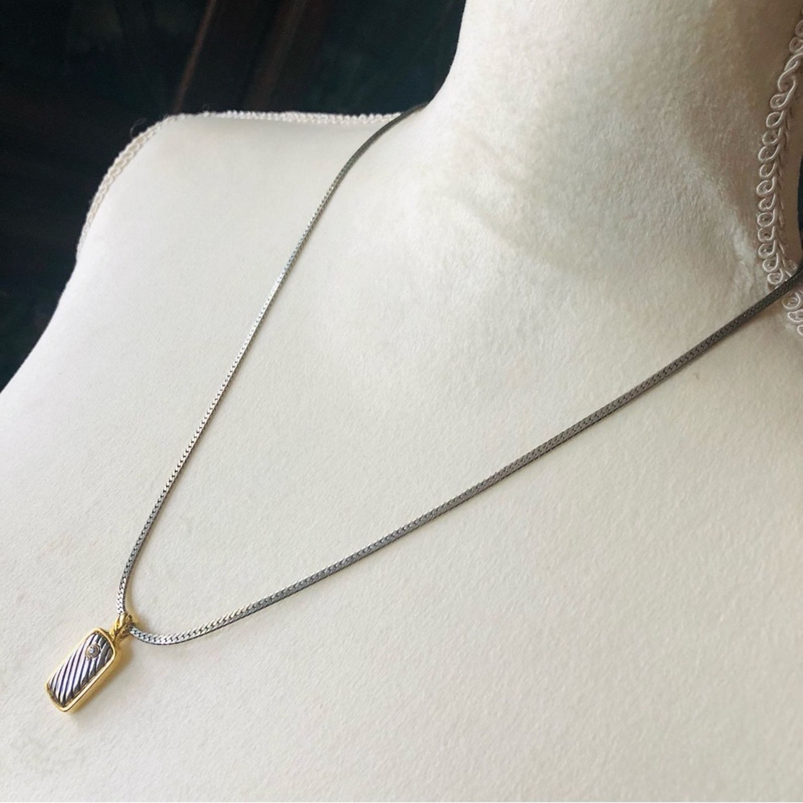 Vintage Vintage gold and silver tone pendant chain necklace Size ONE SIZE - 5 Thumbnail