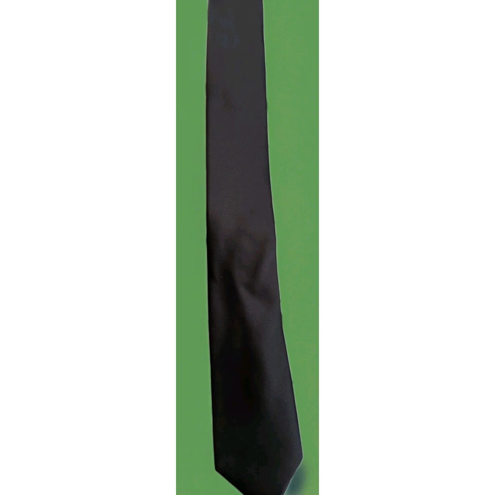 Vintage Barry Wang Men's Tie Black 100% Silk Textured Solid Classic 58" 3 1/8" Width Size ONE SIZE - 2 Thumbnail