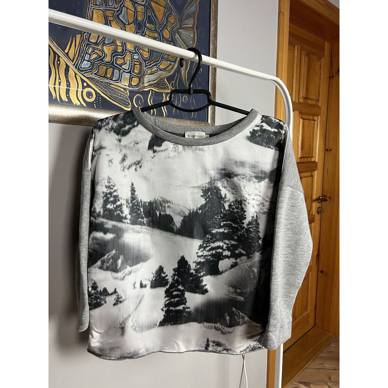Moncler MINT! Moncler Maglia Girroccolo Gray Oversized Winter Nylon Size S / US 4 / IT 40 - 2 Thumbnail