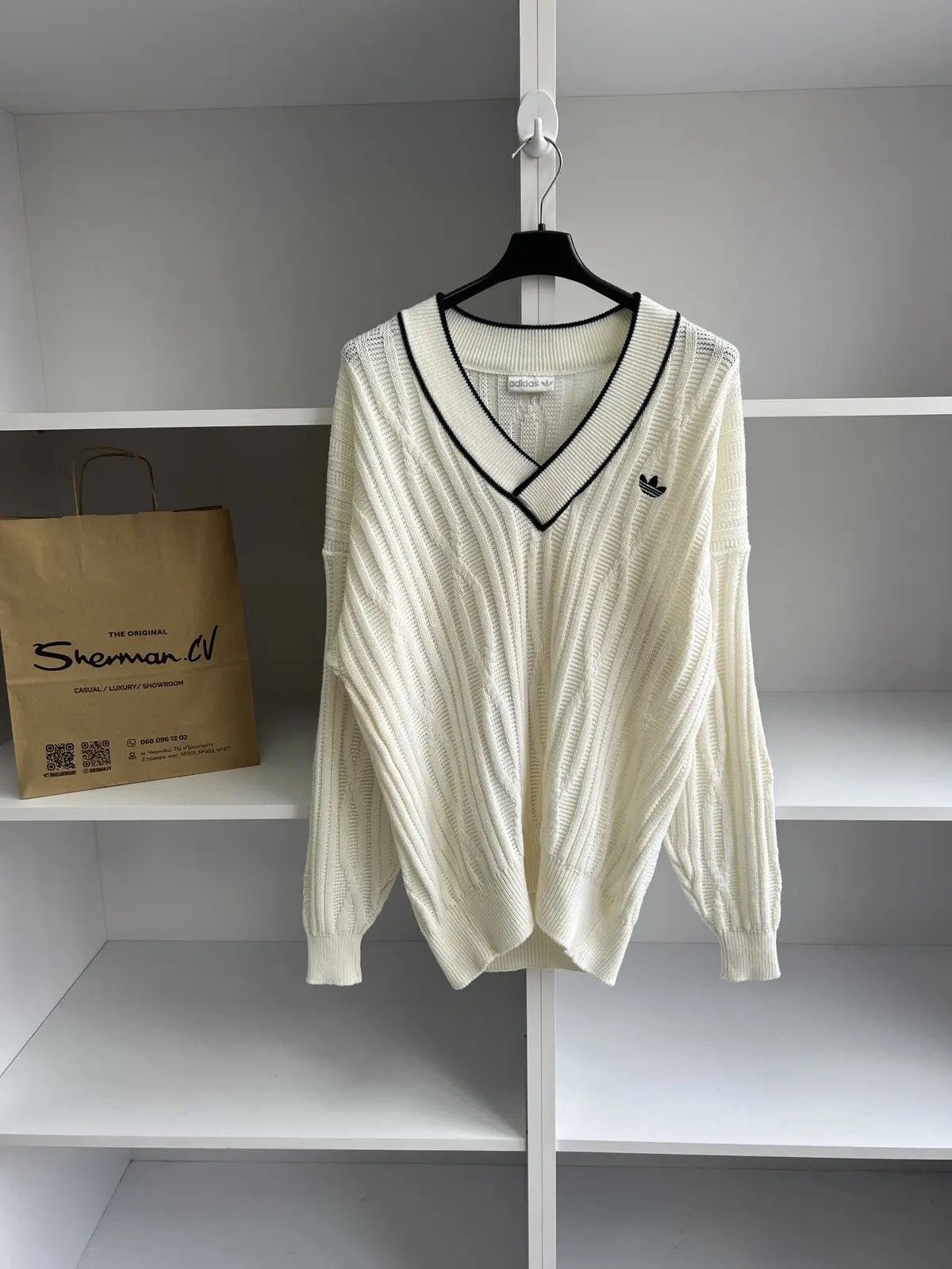 Adidas × Vintage Vintage Adidas Knitted Wool 90s Sweater Size US L / EU 52-54 / 3 - 1 Thumbnail