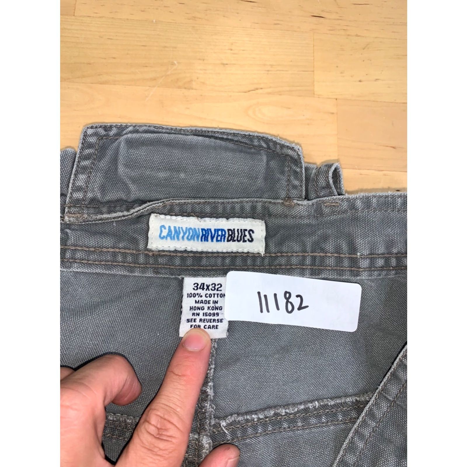 Vintage VINTAGE Canyon River Blues Double Cargo Jeans Mens 34x32 Baggy Y2K Green Gray 11182 Size US 34 / EU 50 - 2 Thumbnail