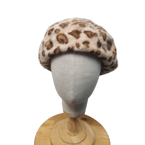 If Six Was Nine 💥 Ingni harajuku style leopard fur beret hat Size ONE SIZE - 1 Thumbnail