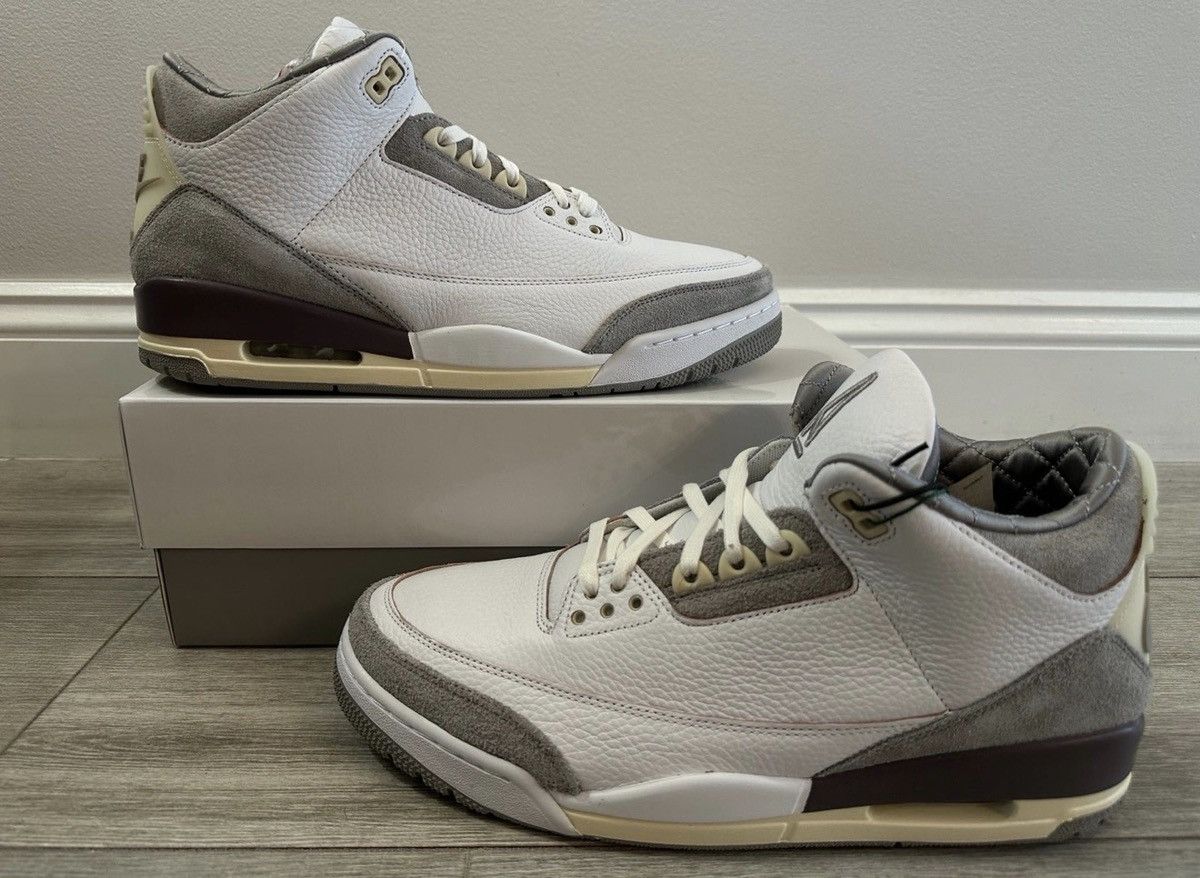 A Ma Maniere × Jordan Brand A Ma Maniere Air Jordan 3 White Grey Violet Ore W 13.5 M 12 Size US 12 / EU 45 - 1 Thumbnail