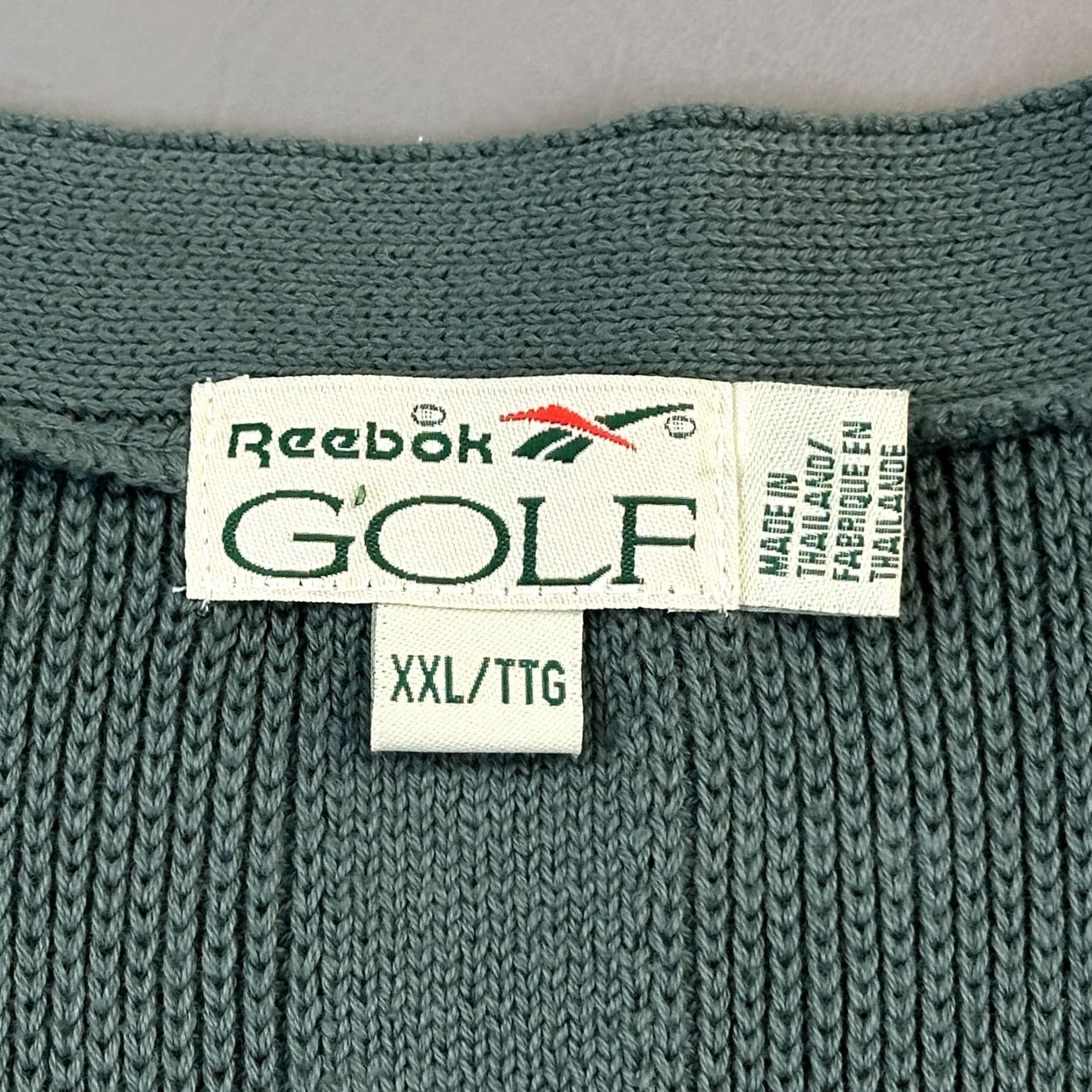 Reebok VINTAGE Reebok Golf Sweater Vest Mens 2XL Green Button Front Sleeveless Casual Size US XXL / EU 58 / 5 - 4 Thumbnail