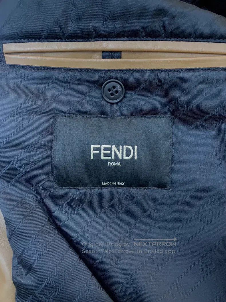 Fendi Fendi Khaki Teddy Alpaca Wool Notched Collar Zip-Up Long S Size US M / EU 48-50 / 2 - 7 Thumbnail