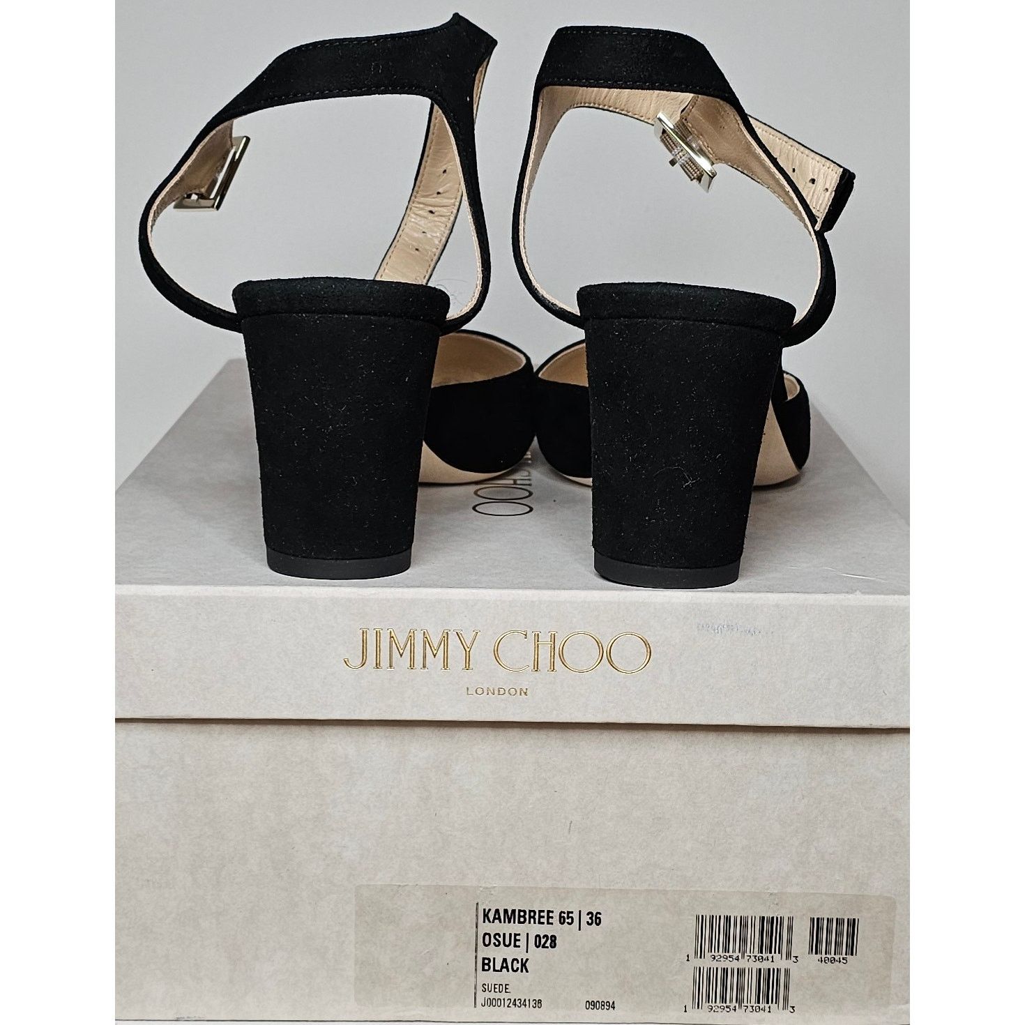 Jimmy Choo Jimmy Choo Black Suede Block Heels Ankle Strap Pointed Toe Size US 6 / IT 36 - 4 Thumbnail