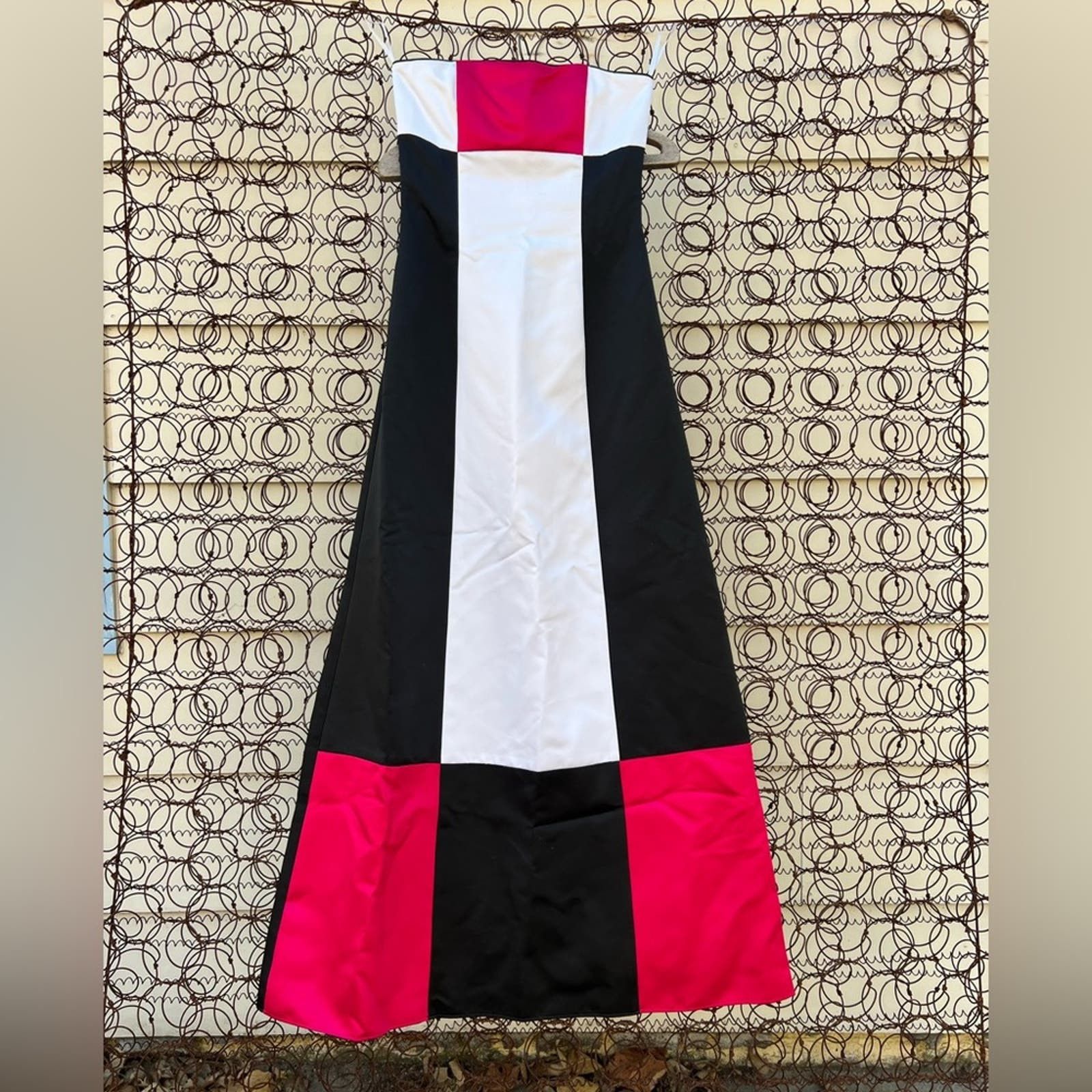 Vintage Y2K Jessica McClintock colorblock strapless Aline prom dress ...