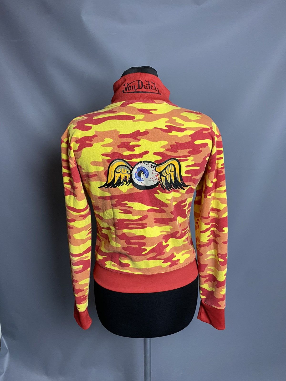 Vintage Women's Von Dutch VTG Camo Zip Up Patches Sweatshirt Size M Size M / US 6-8 / IT 42-44 - 2 Thumbnail