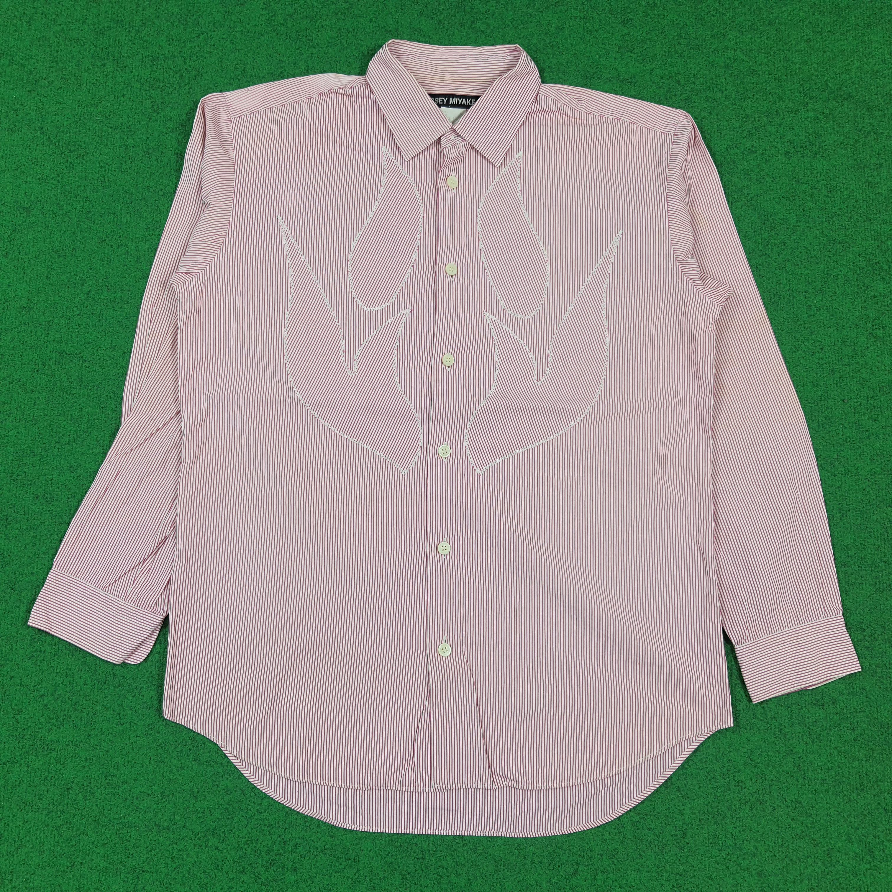 Issey Miyake Issey Miyake Stripped Fire Stitched Buttom Up C294N73 Size US M / EU 48-50 / 2 - 1 Thumbnail