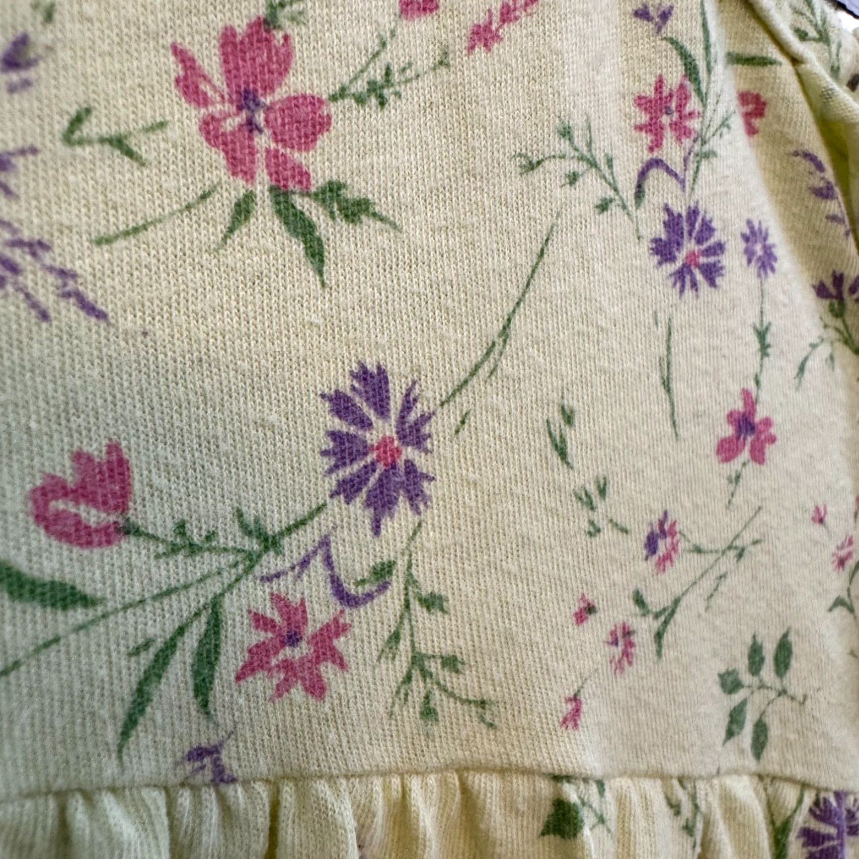Vintage VINTAGE Nightgown Sleep Dress L Yellow Ditsy Floral Cottagecore Grandma Size L / US 10 / IT 46 - 4 Thumbnail