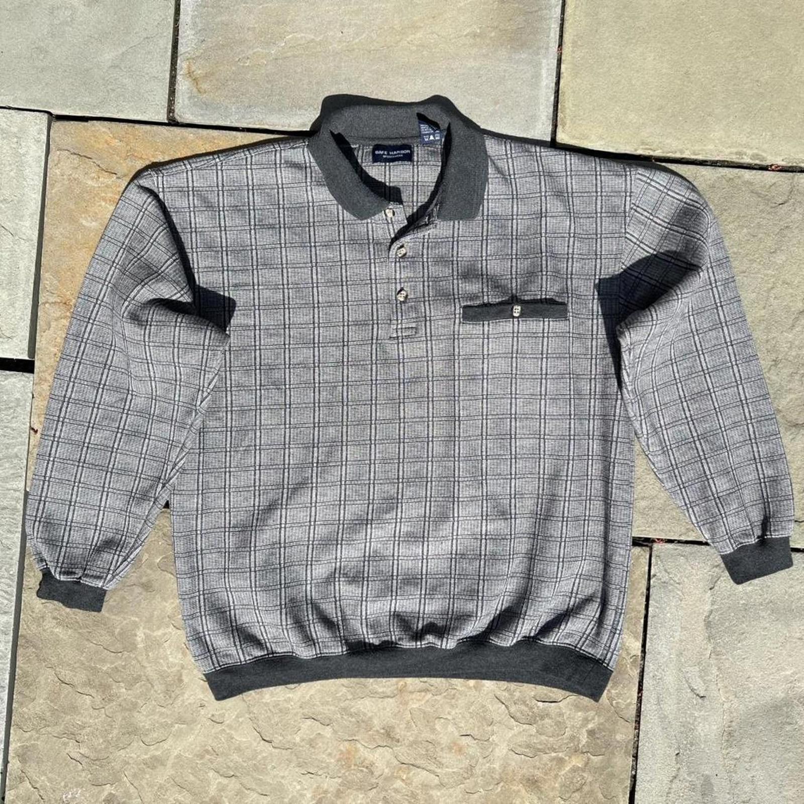 Vintage Vintage 90s Plaid Pattern Polo Sweater Size US L / EU 52-54 / 3 - 1 Thumbnail