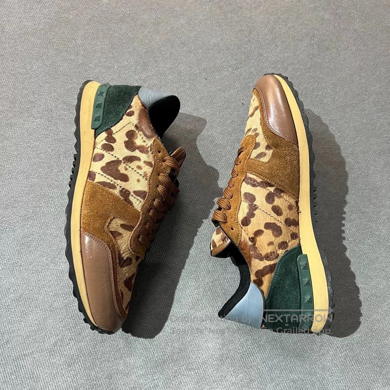 Valentino Valentino Rockrunner Leopard Horsehair Sneakers. Size US 10 / EU 43 - 4 Thumbnail