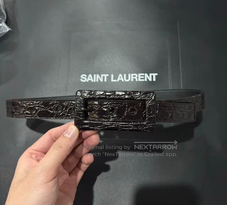 Saint Laurent Paris Saint Laurent Paris size 75 Large Embossed Belt Size ONE SIZE - 1 Thumbnail