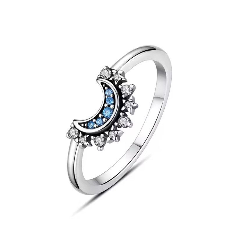Sterling Silver Wishbone Moon Sun Ring Size ONE SIZE - 2 Thumbnail
