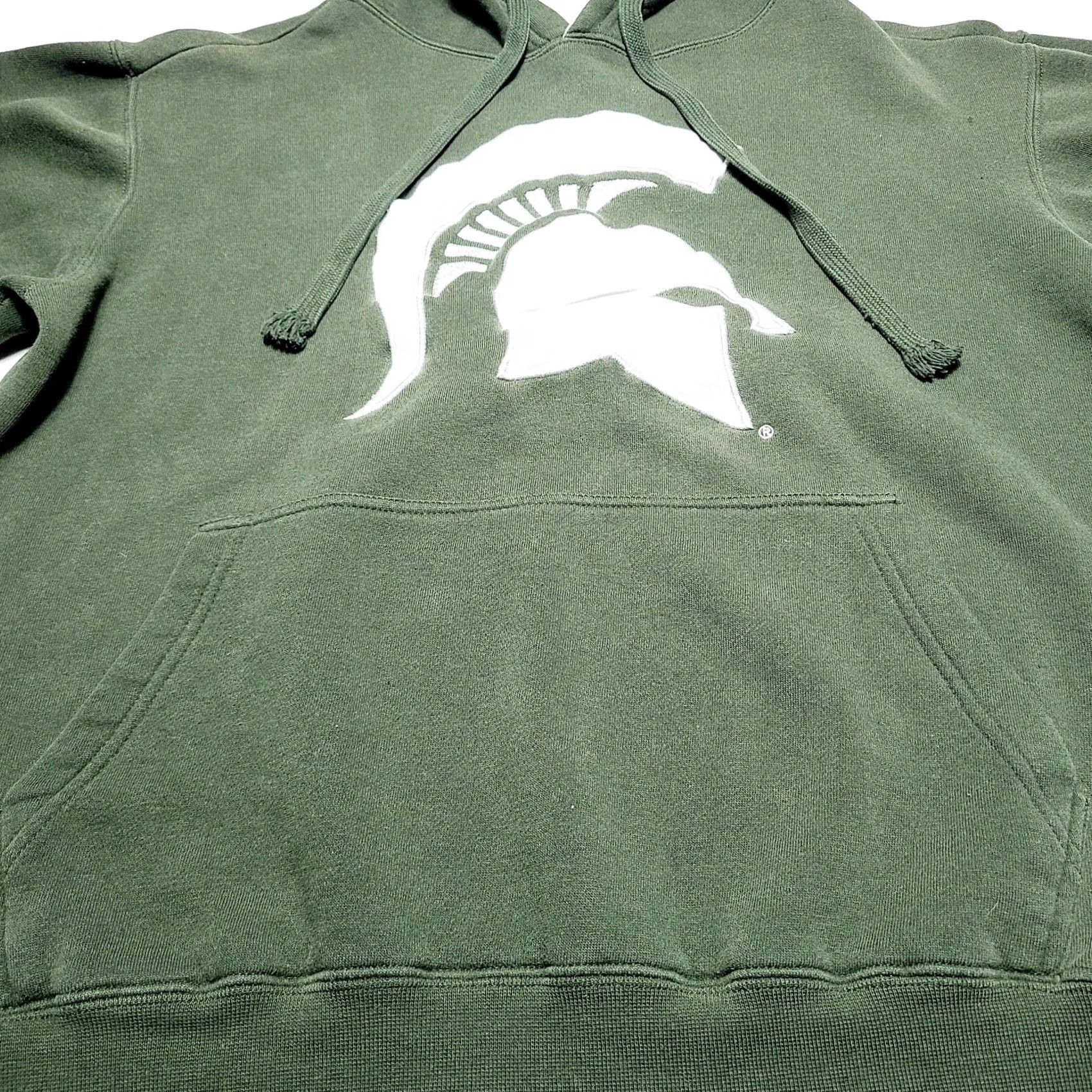 Vintage VINTAGE E5 Michigan State Spartans Hoodie Adult Small Green MSU Faded 90s College University Logo Pullover Long Sleeve Cotton Mens Size US S / EU 44-46 / 1 - 5 Thumbnail