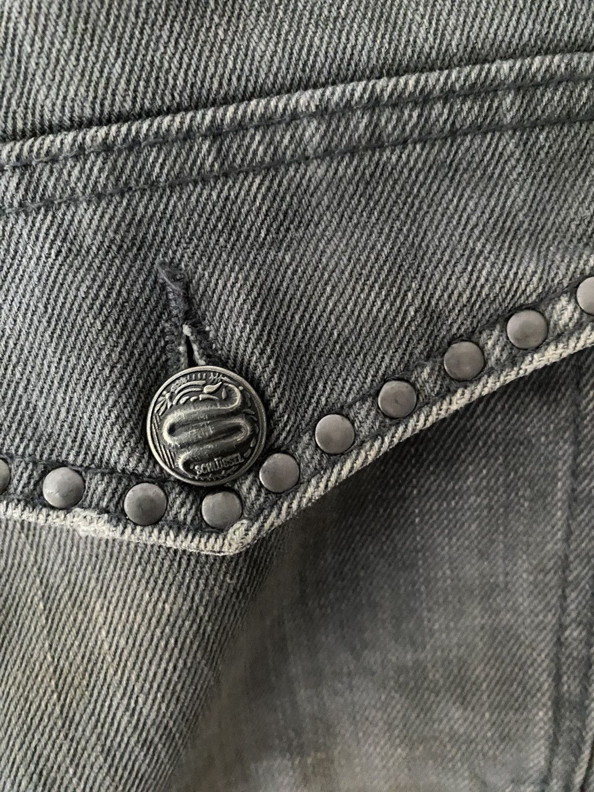 Schlussel 2000s Snake and stud denim Size US 30 / EU 46 - 10 Thumbnail