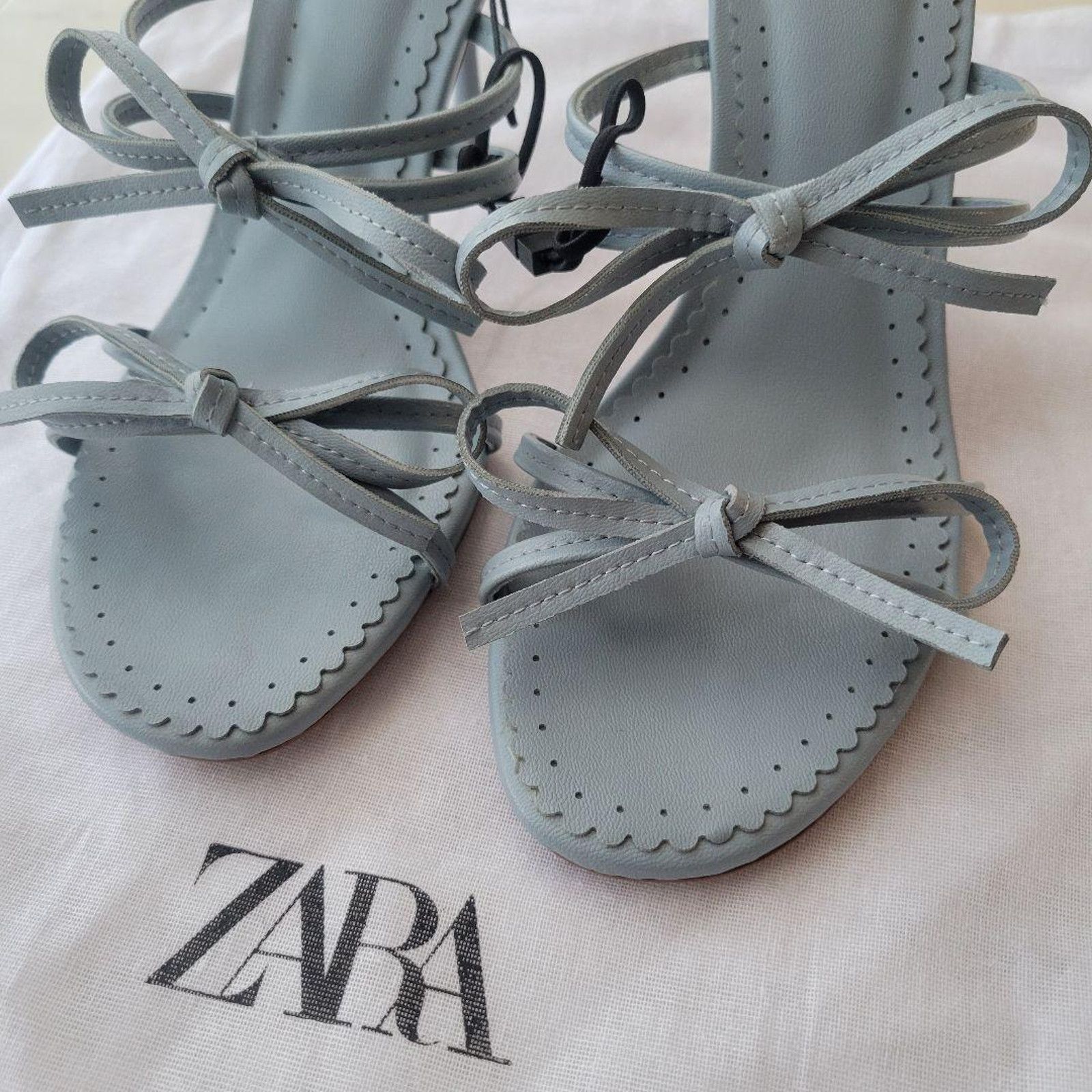 Zara ZARA women's Blue Strappy Heels NWT Size US 8 / IT 38 - 8 Thumbnail