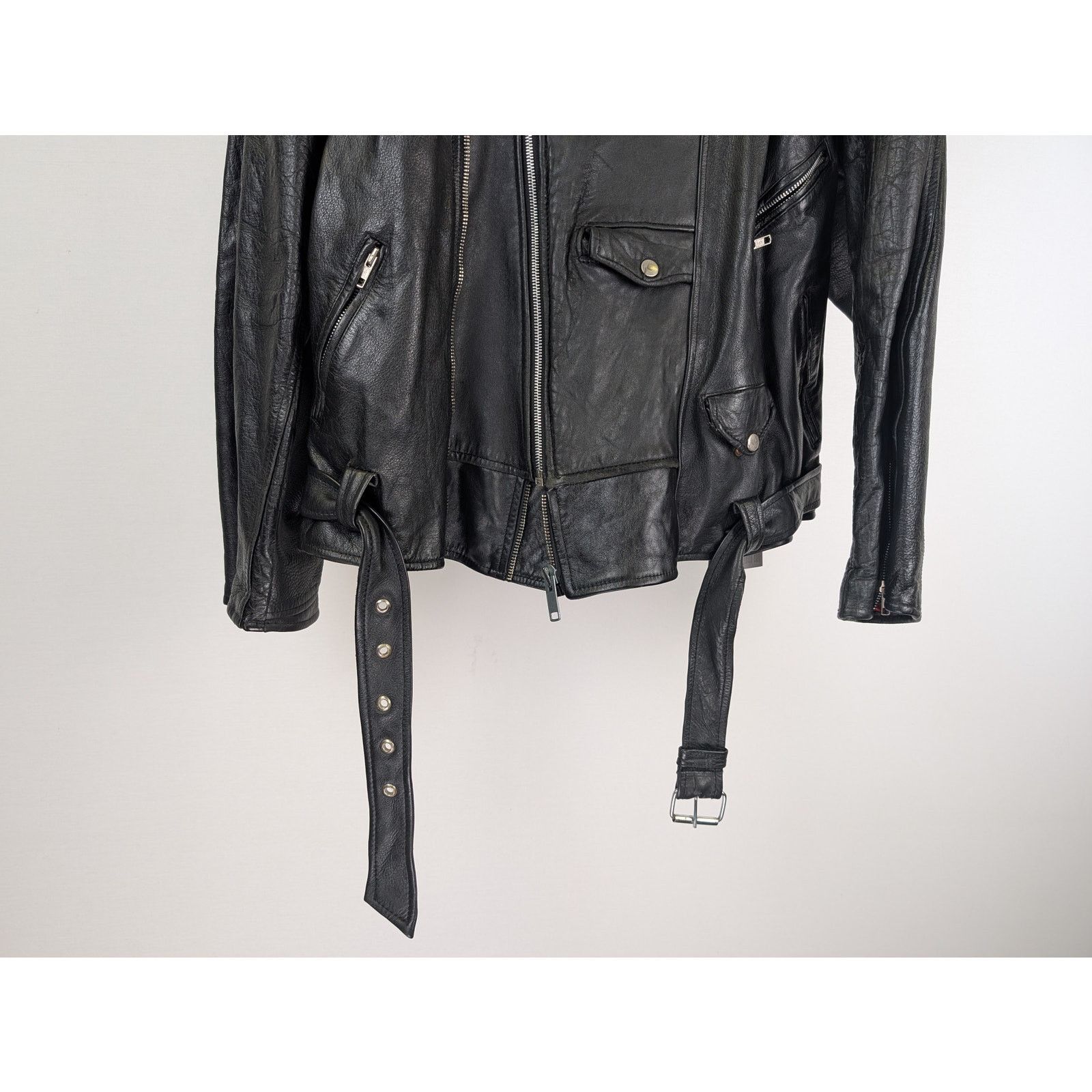Balenciaga o1rshd1 Upcycled Biker Jacket in Black Size US M / EU 48-50 / 2 - 3 Thumbnail