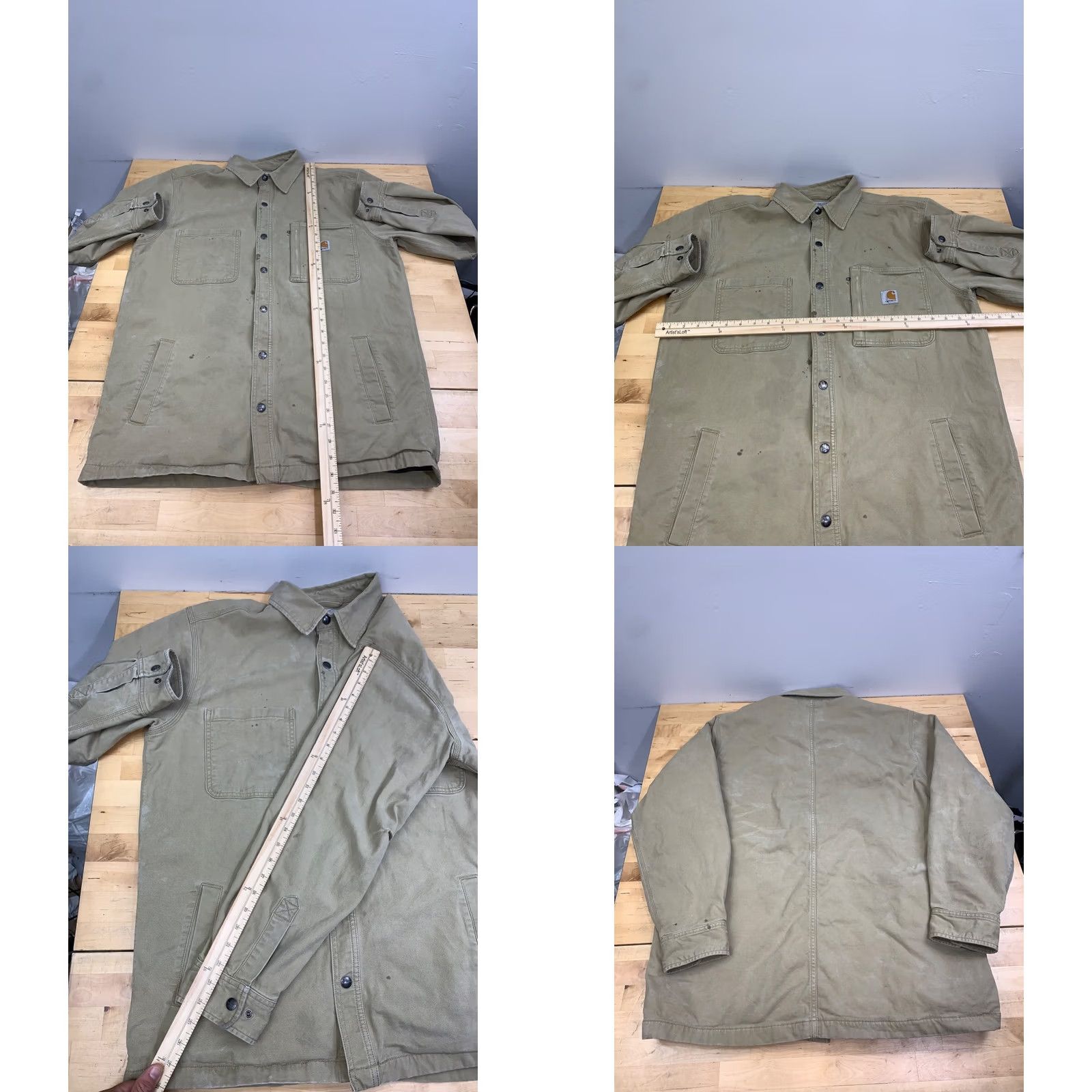 Carhartt Carhartt Rugged Flex Shirt Jacket Shacket Men L Canvas Fleece Lined 13165 Brown Long Sleeve Workwear Casual Size US L / EU 52-54 / 3 - 9 Thumbnail