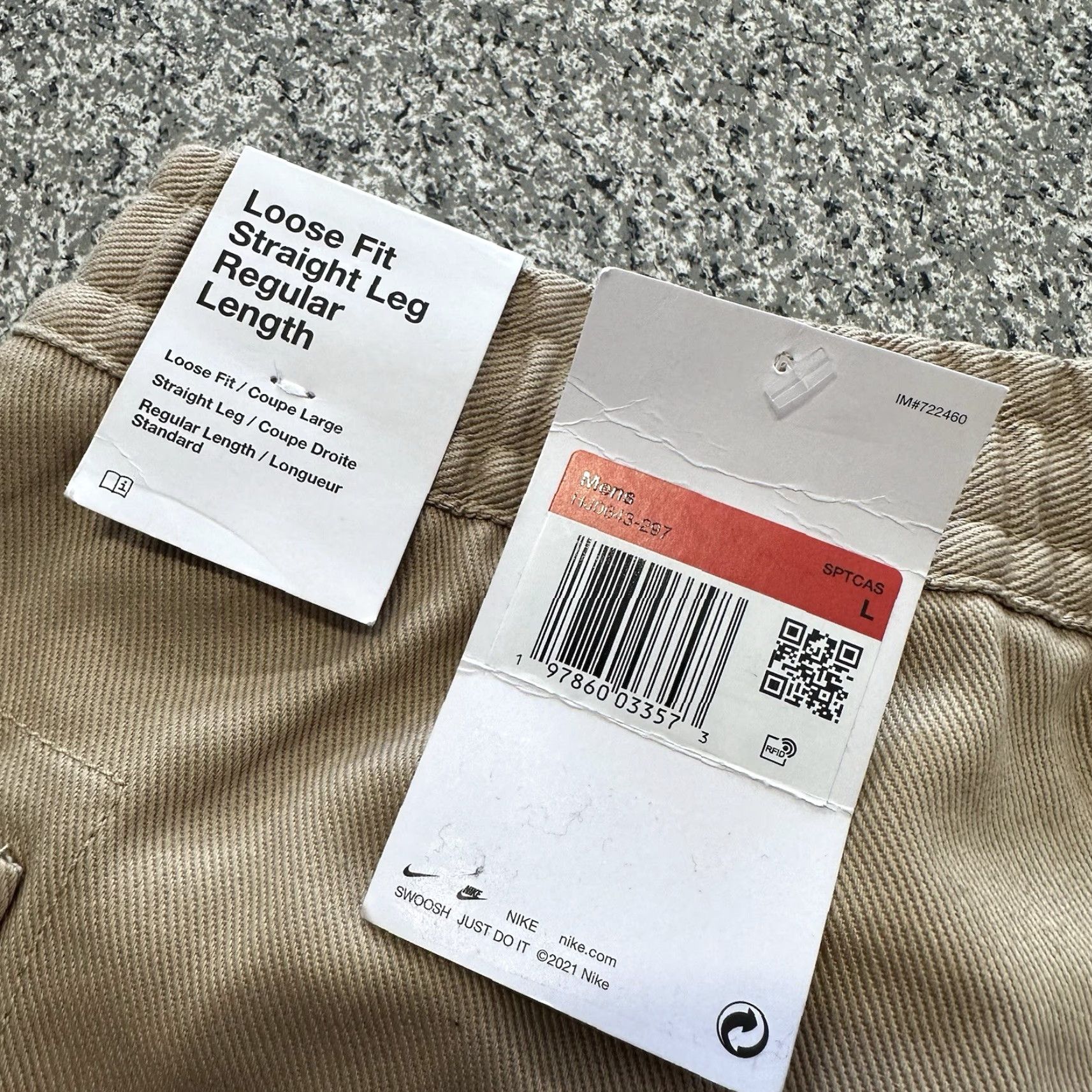 Nike Nike Life Pants Mens L Wide-Leg Utility Beige Heavy Twill Oversized Canvas Workwear Size US 33 - 6 Thumbnail