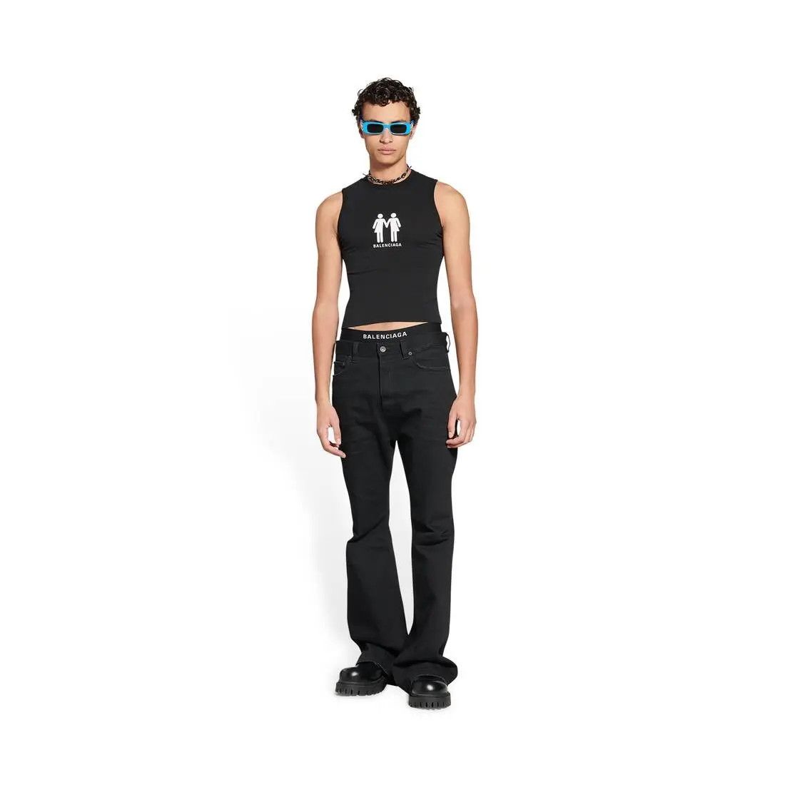 Balenciaga o1w1db10425 Pride 22 Fitted Tank Top in Black Size US XXS / EU 40 - 2 Thumbnail