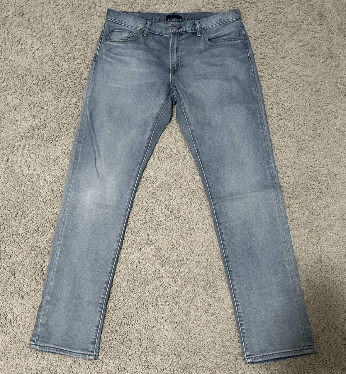 Uniqlo Uniqlo Light Blue Slim Straight Low Rise Kaihara Denim 35W Size US 35 - 1 Thumbnail