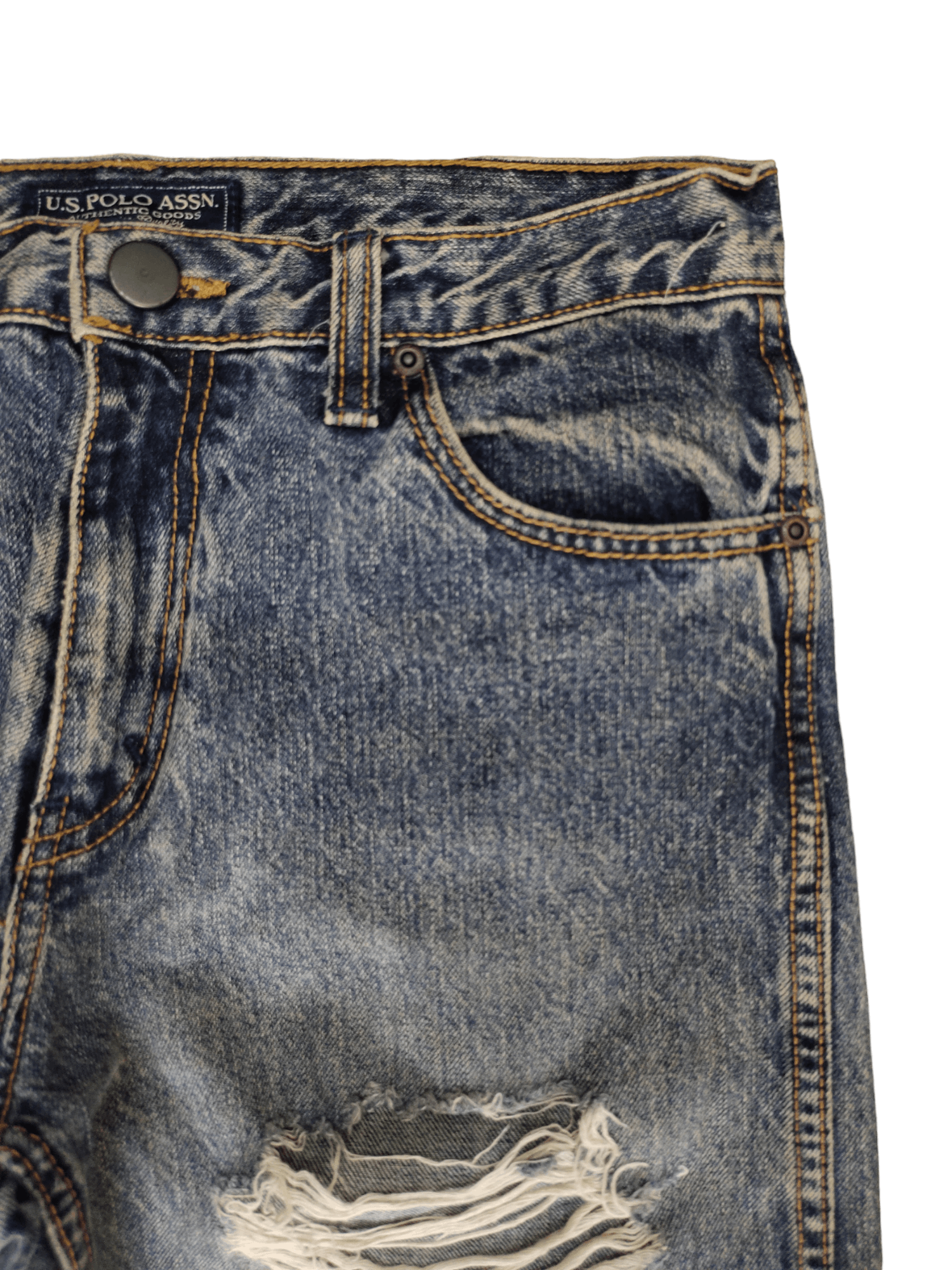 U.S. Polo Assn. Vintage Y2k U.S. Polo Assn. Destroy Distressed Denim Jeans Size US 30 / EU 46 - 3 Thumbnail